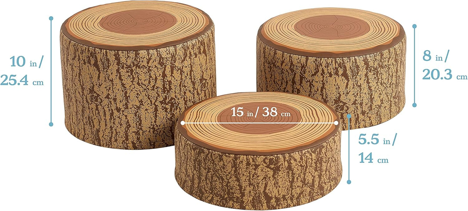 Softzone Tree Stump Stool Set, 3-Piece