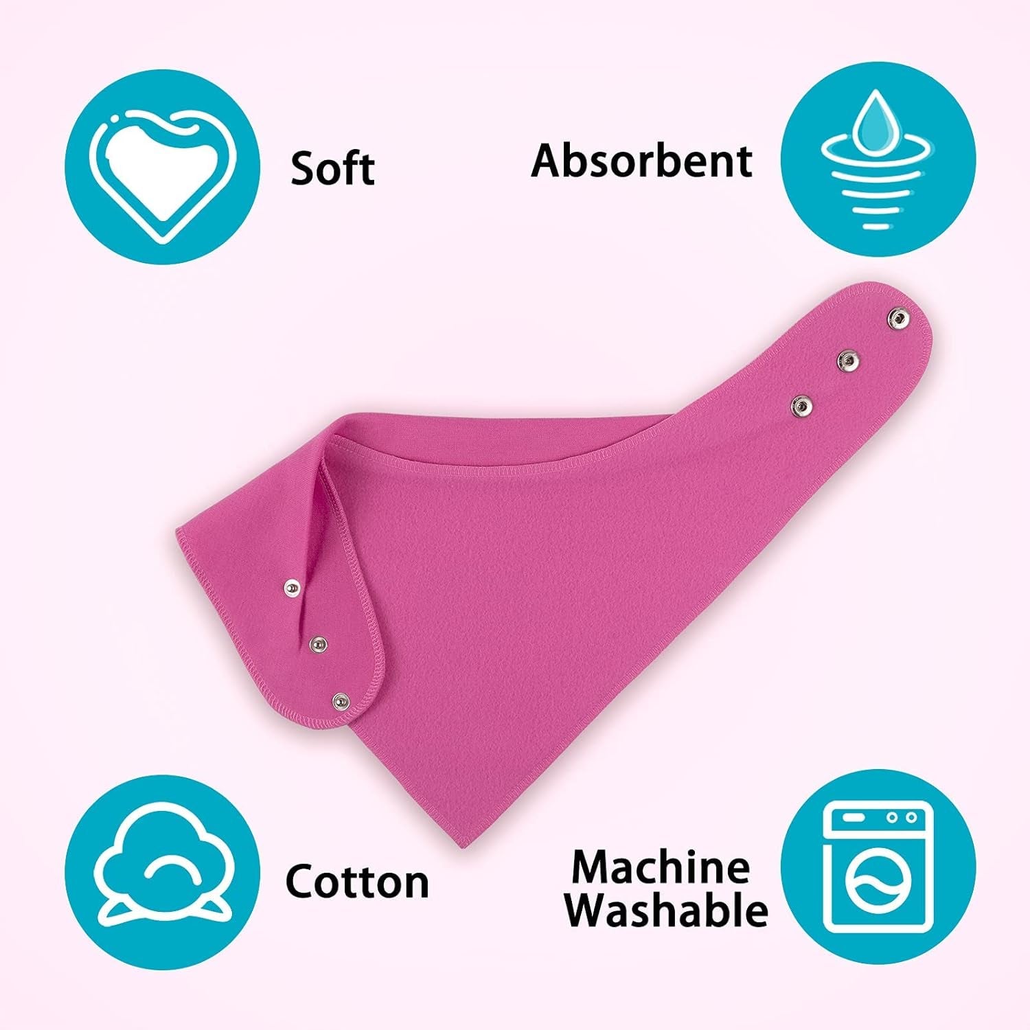 Adult Absorbent Drool Bandana Bibs, Large Soft Bibs Set for Special Needs,Teens,Big Kid 13+ Years Boy Girl Men Women,3 Pack