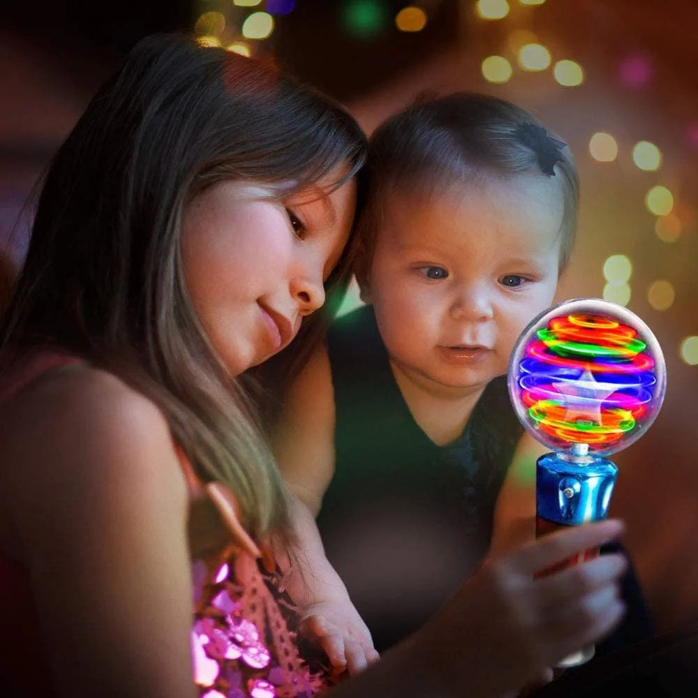 Light up Toy for Kids - LED Spinning Magic Ball Wand Visual Sensory Toy