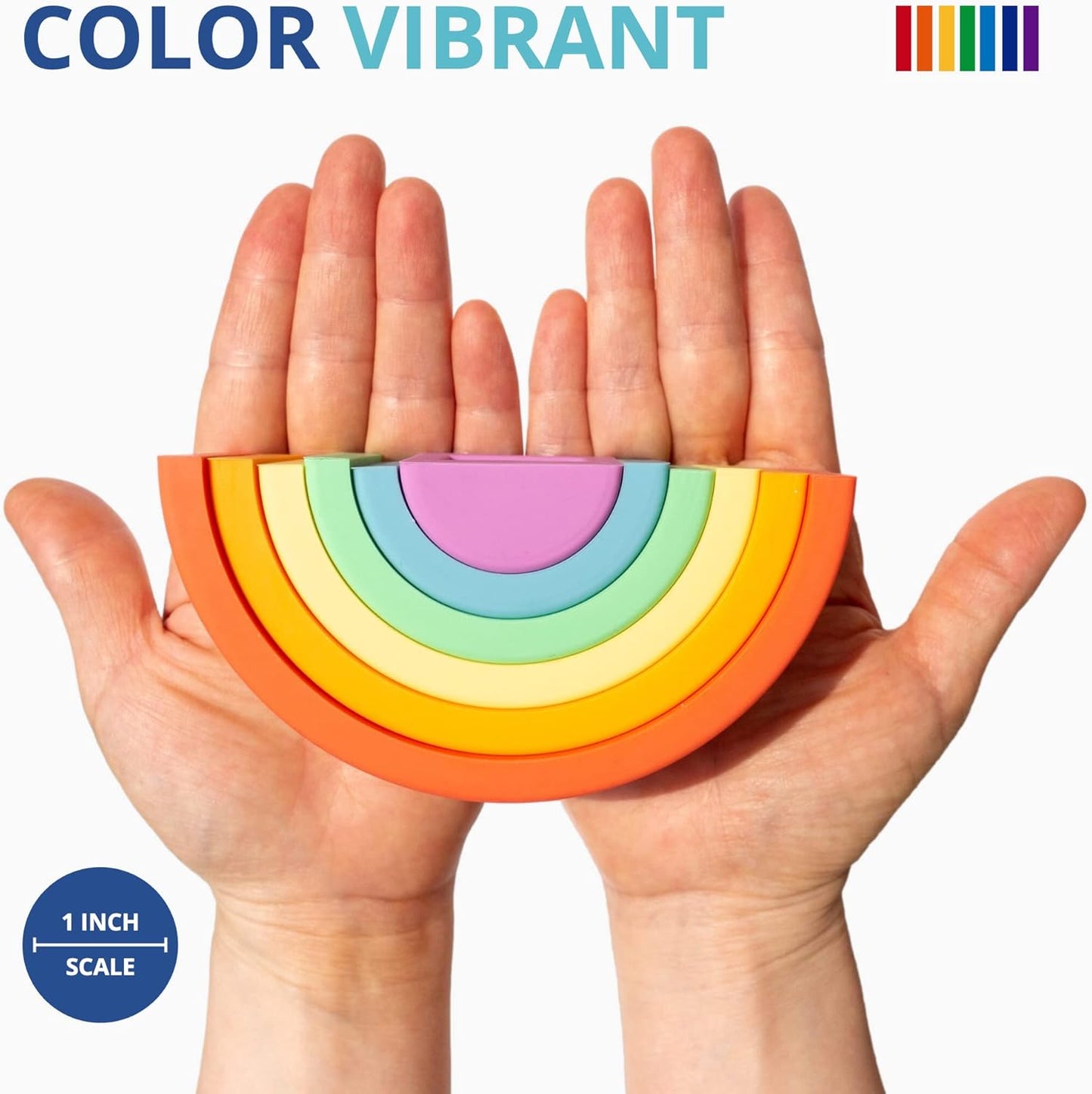 Silicone Stacker - Montessori Rainbow Nesting Puzzle