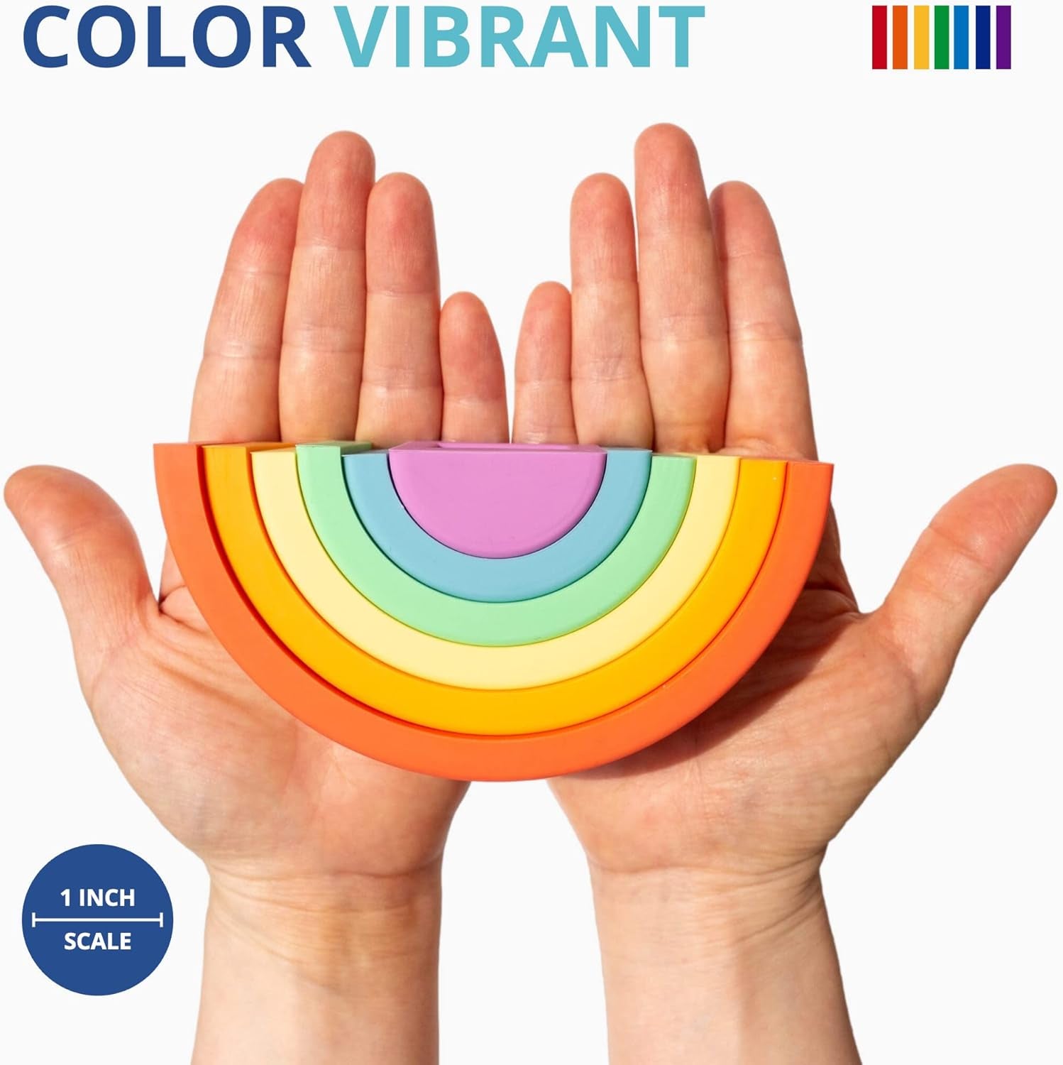 Silicone Stacker - Montessori Rainbow Nesting Puzzle