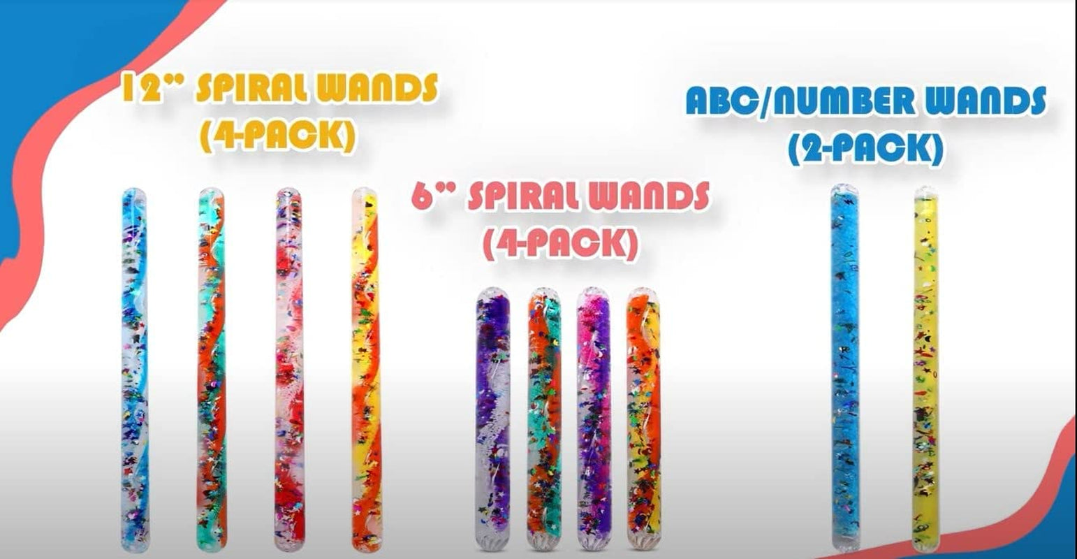 5" Glitter Sensory Wand for Kids Toy 4 Pack