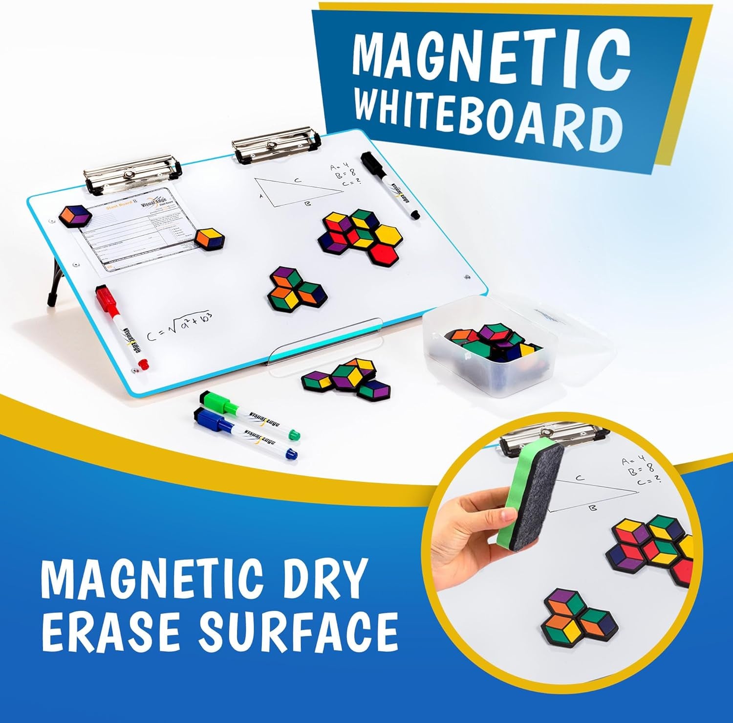 Slant Board for Writing - Adjustable Magnetic Whiteboard, 22° Angle