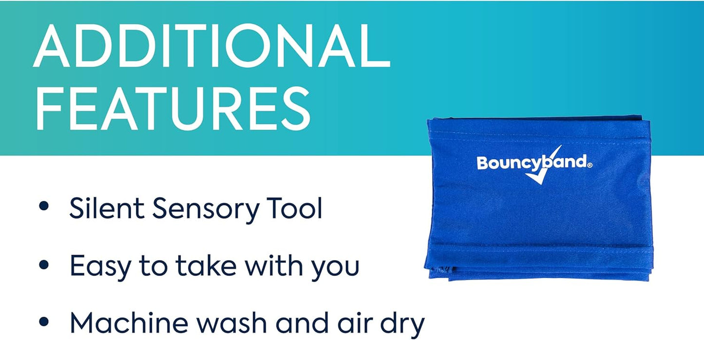 Bouncyband Stretch Band Focus Tool, 30” Resistance Band for Kids Stretches to over 46”, Silent Sensory Tool