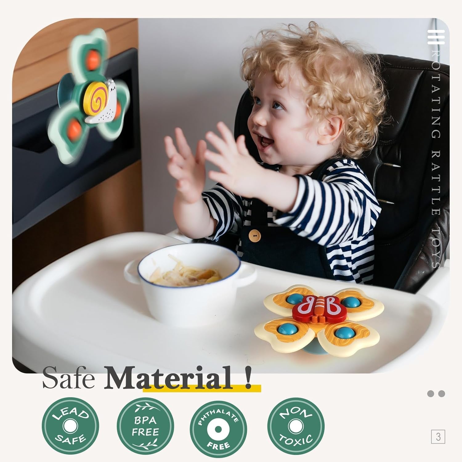 3PCS Suction Cup Spinner Toys