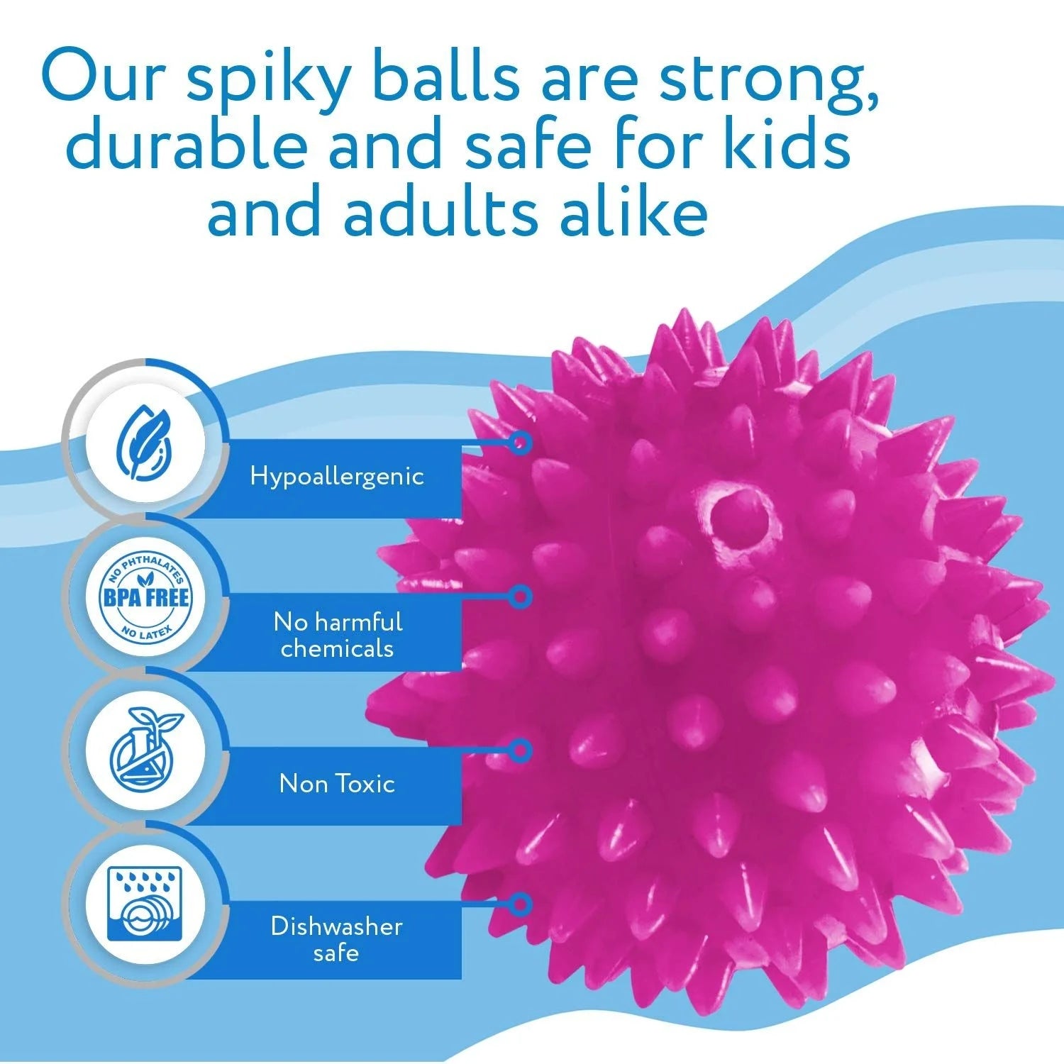 Spiky Sensory Balls (Pack of 5)  Fidget Toys / Sensory Toys - Bpa/Phthalate/Latex-Free