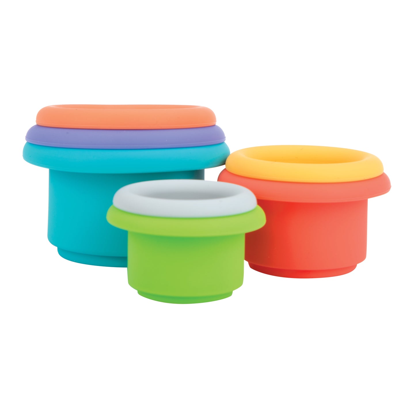 Soft Silicone Stacking Cups, Stackable Toy, 7 Count