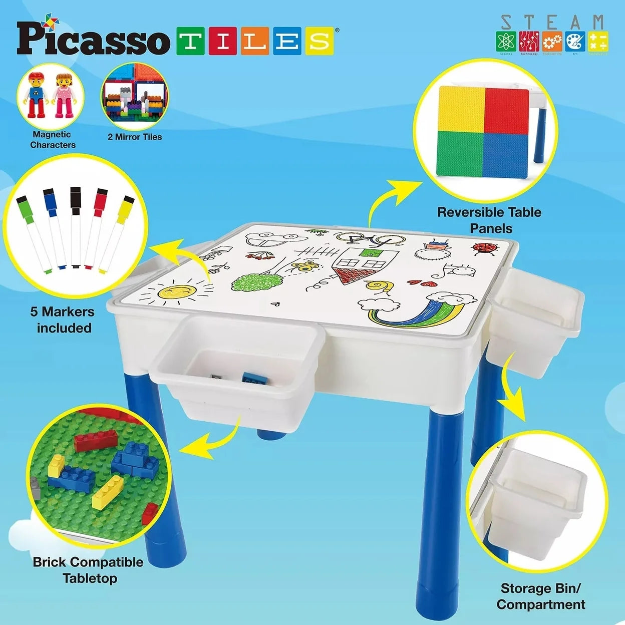Tiles 585 Piece Activity Table Set