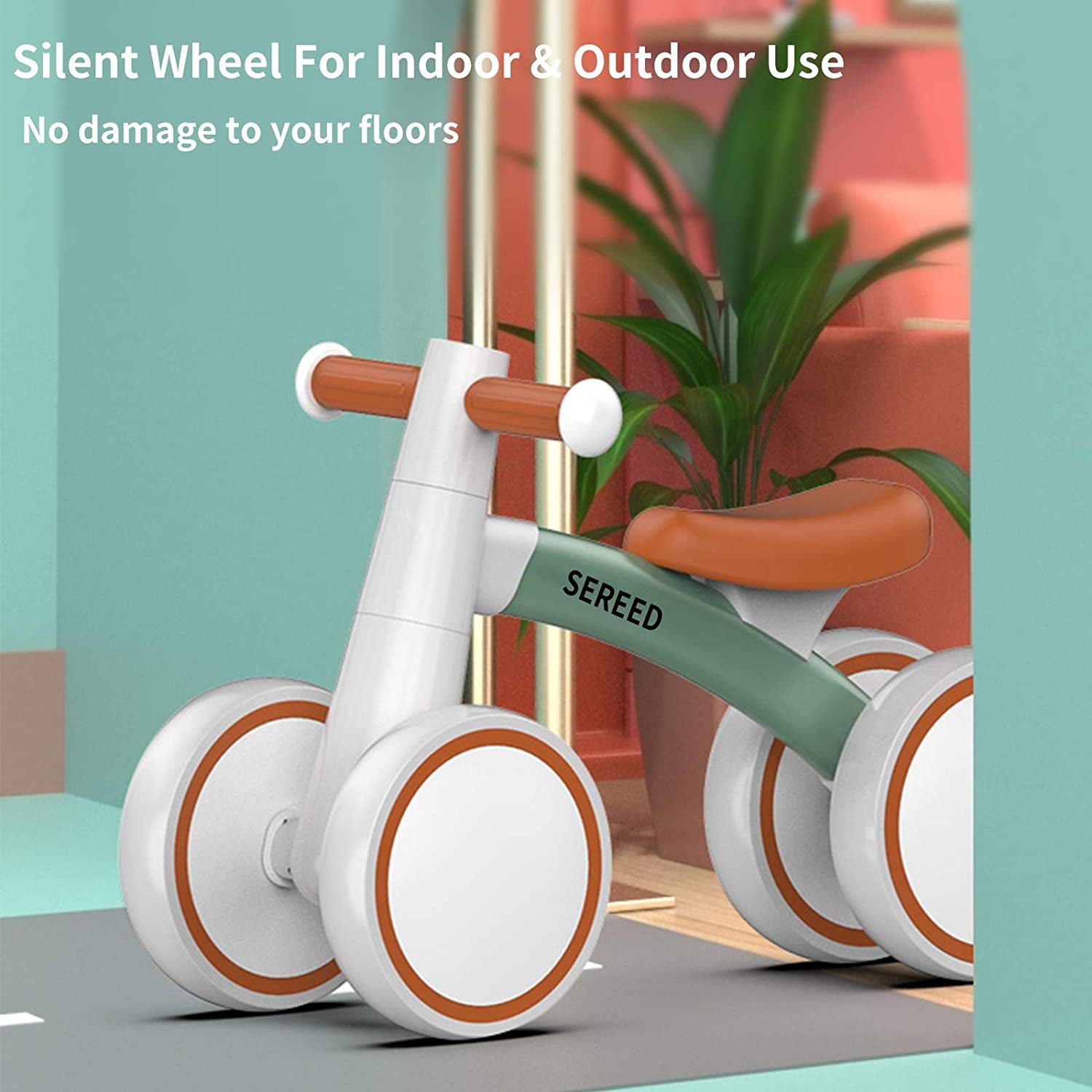 Toddler Balance Bike for 12-24 Months, 4 Wheels First Bike