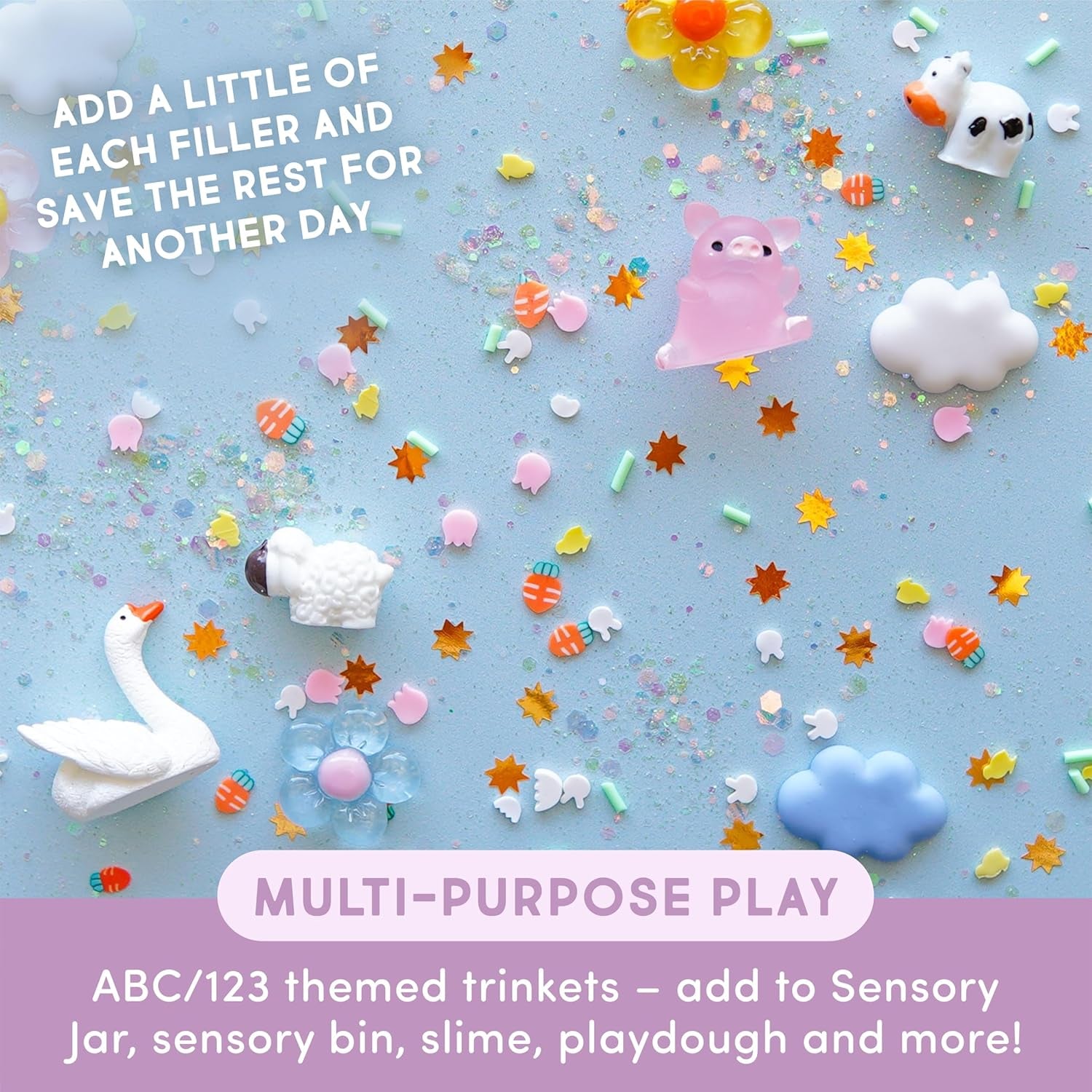 Sensory Play Pack Bundle with Sensory Play Jar, Light-Up Cubes, & Fun Fillers
