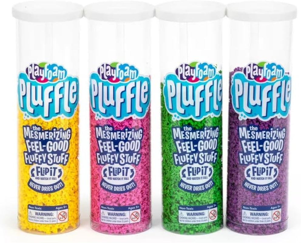 Pluffle® 4-Pack - Sensory Bin Foam Set, No Mess Alternative to Sand Toys & Slime for Ages 3+