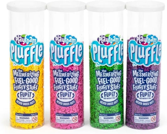 Pluffle® 4-Pack - Sensory Bin Foam Set, No Mess Alternative to Sand Toys & Slime for Ages 3+