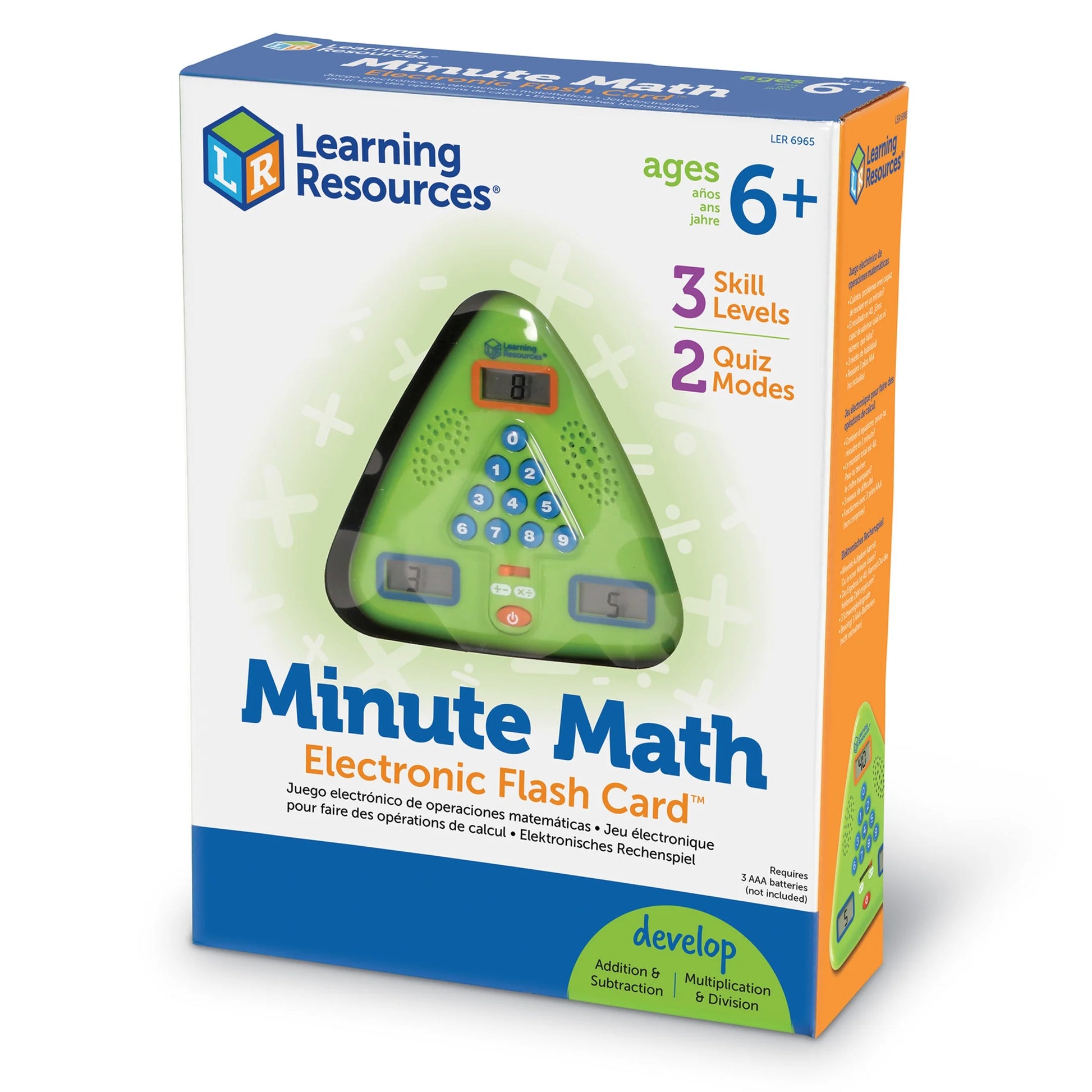 Minute Math Electronic Flash Card™, Math Games, Homeschool, Early Algebra Skills, for Kids Girls Boys, Ages 6, 7, 8+