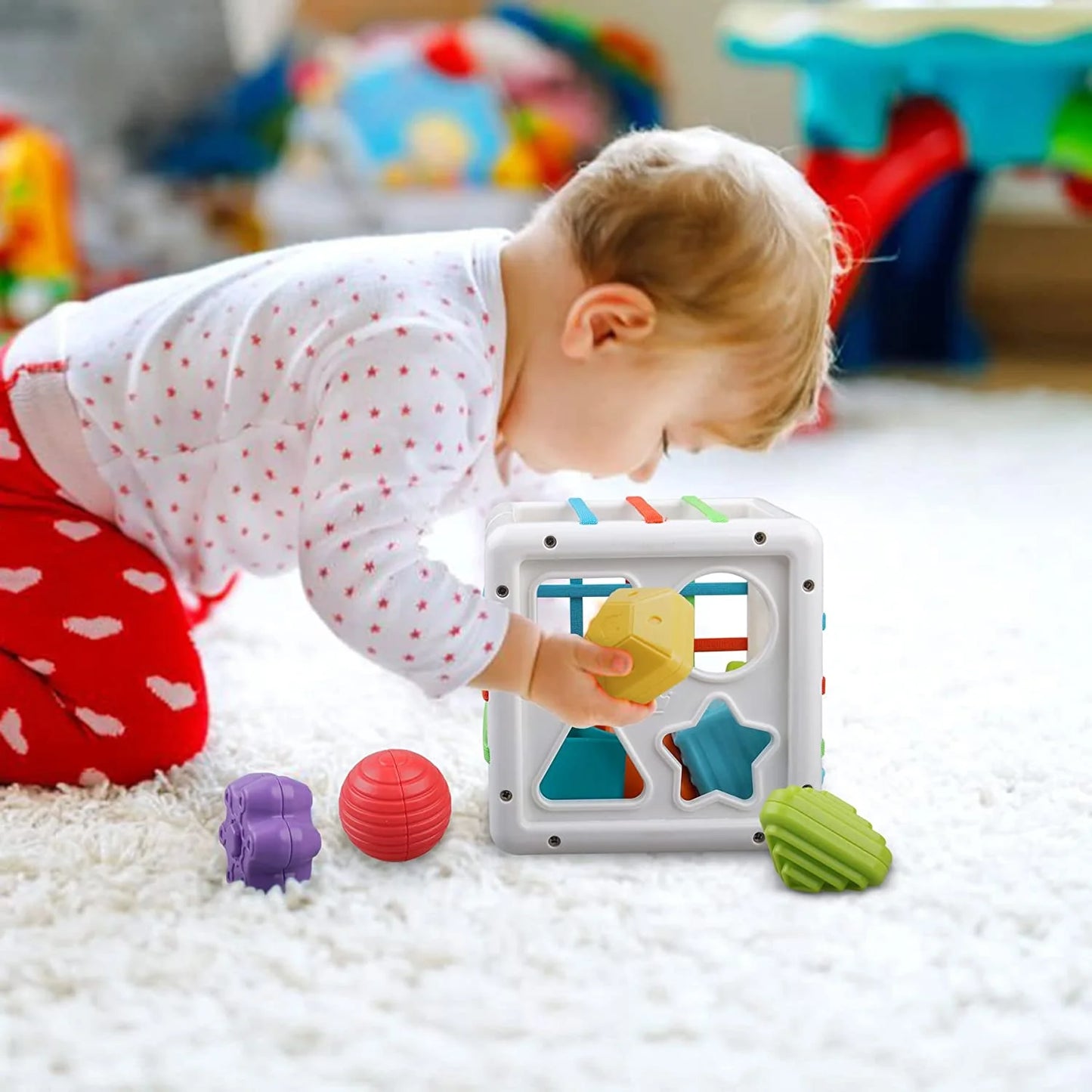 Shape Sorter Blocks Toy, Montessori Learning Toys