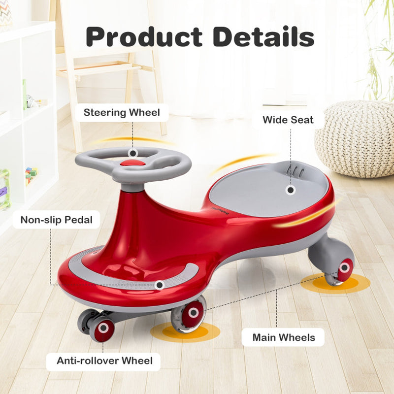 Wiggle Car Ride-On Toy with Flashing Wheels