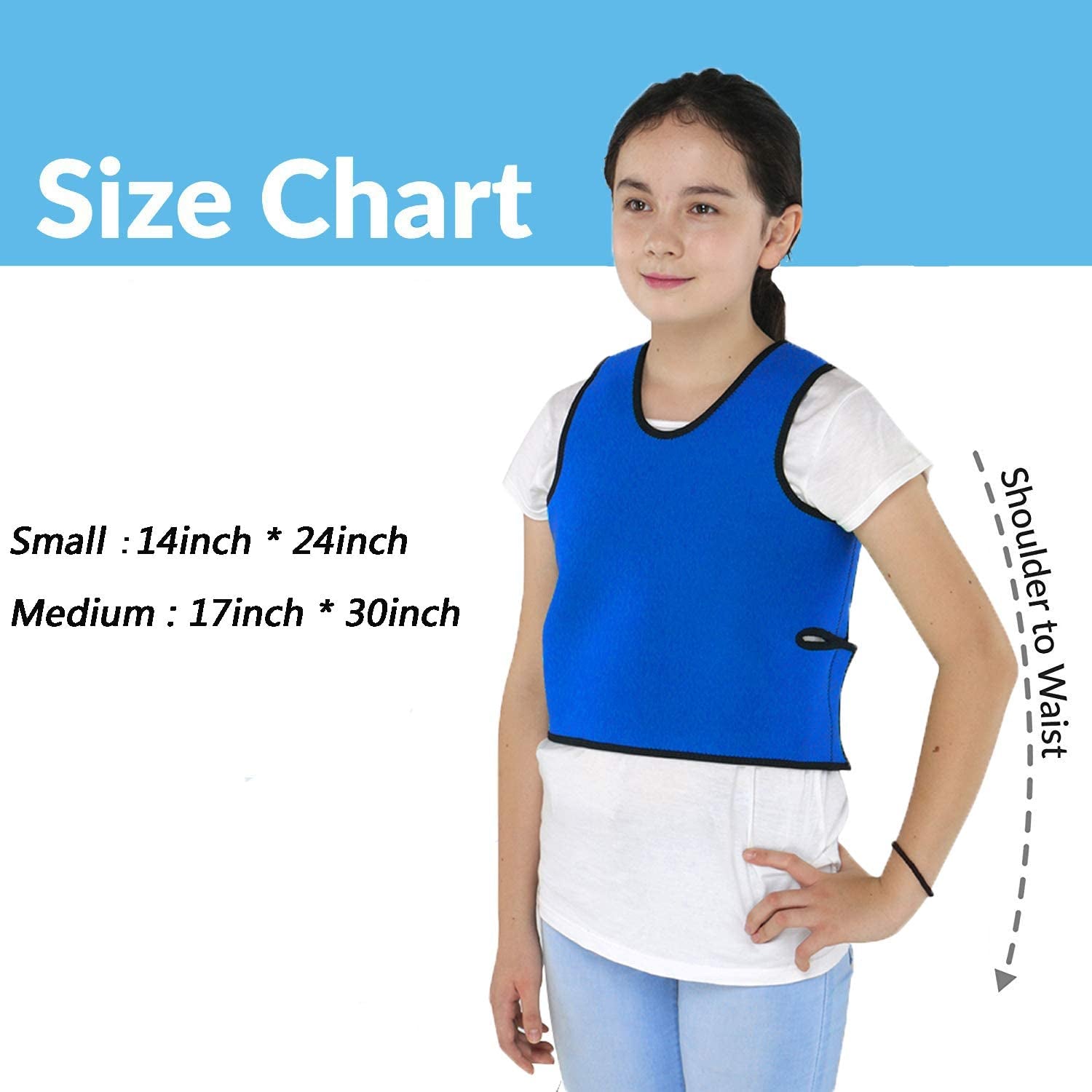Sensory Compression Vest/  Processing Disorder Deep Pressure Vest (Small 14” X 24”)