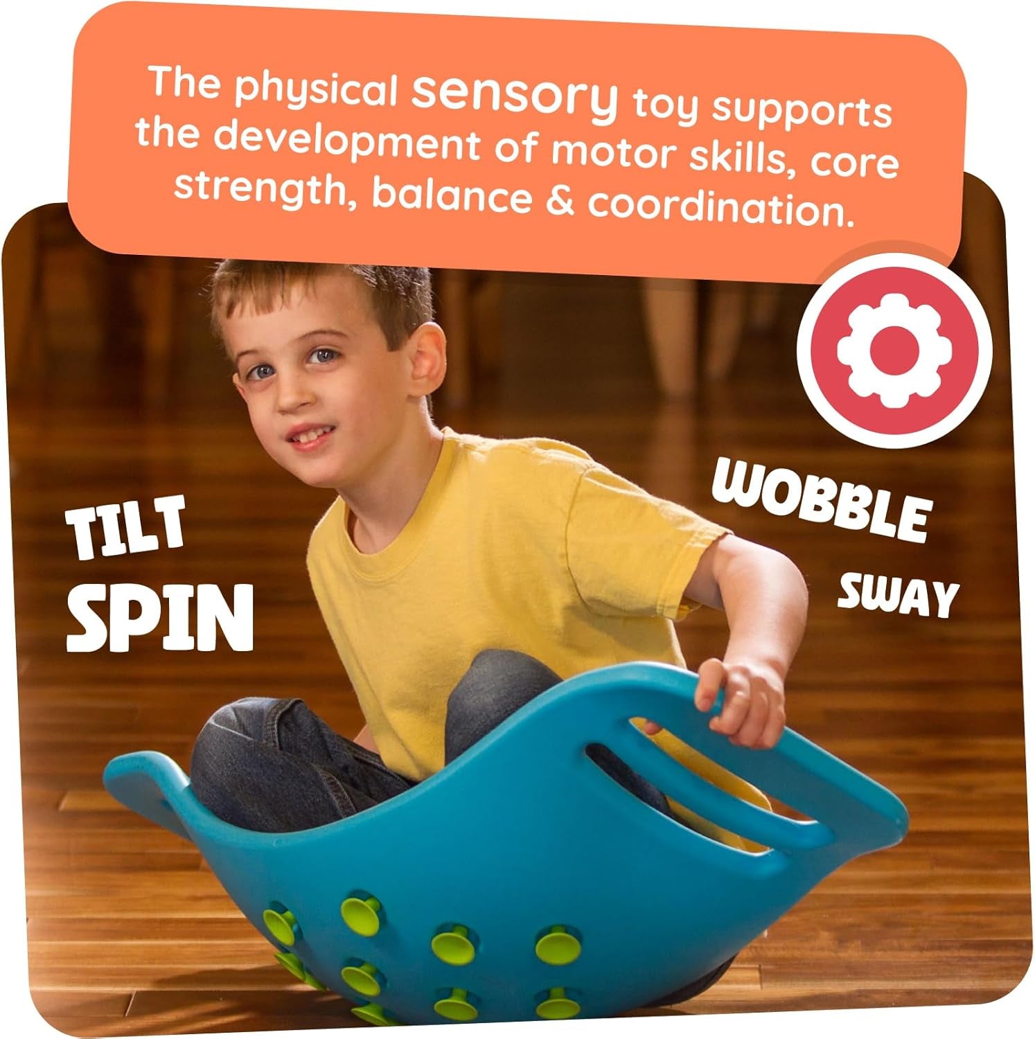 Teeter Popper, Indoor Toddler Sensory Toys for Ages 3 and Up, Blue
