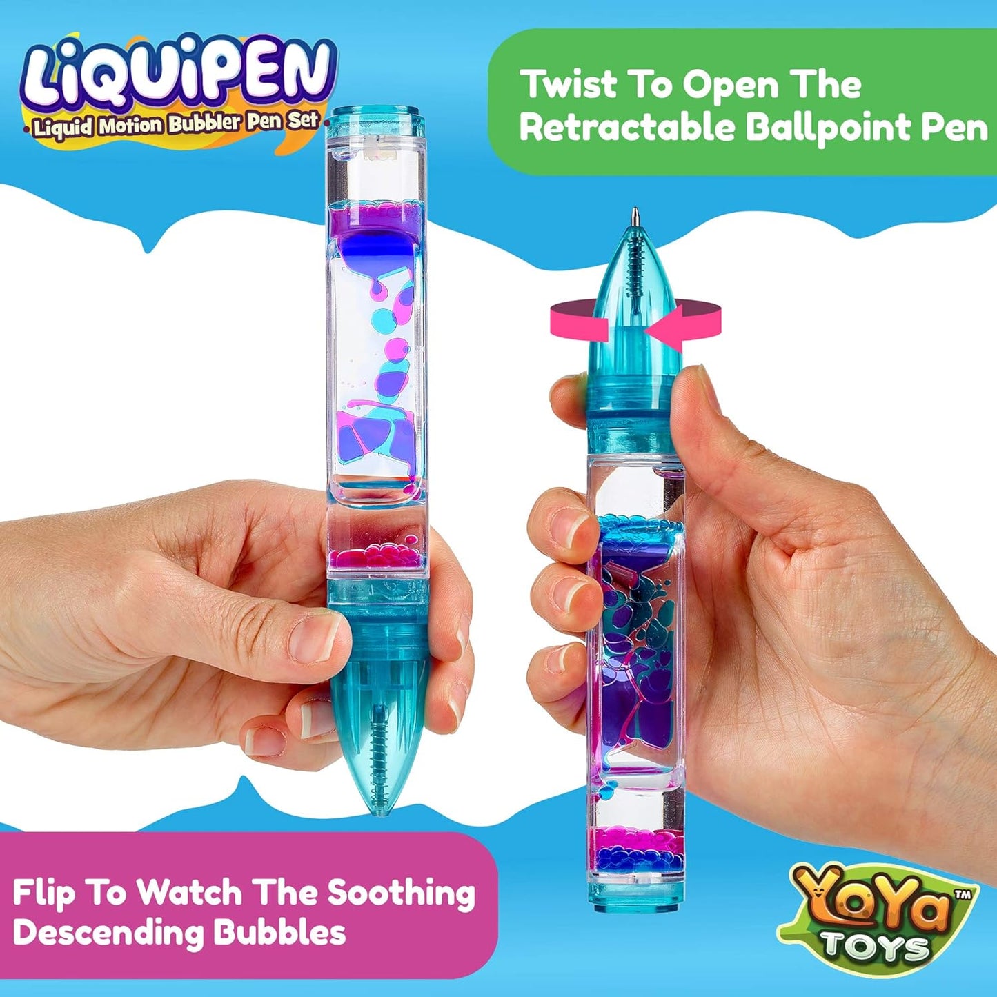 Liquipen - Liquid Motion Bubbler Pen Toy (3 Pack)