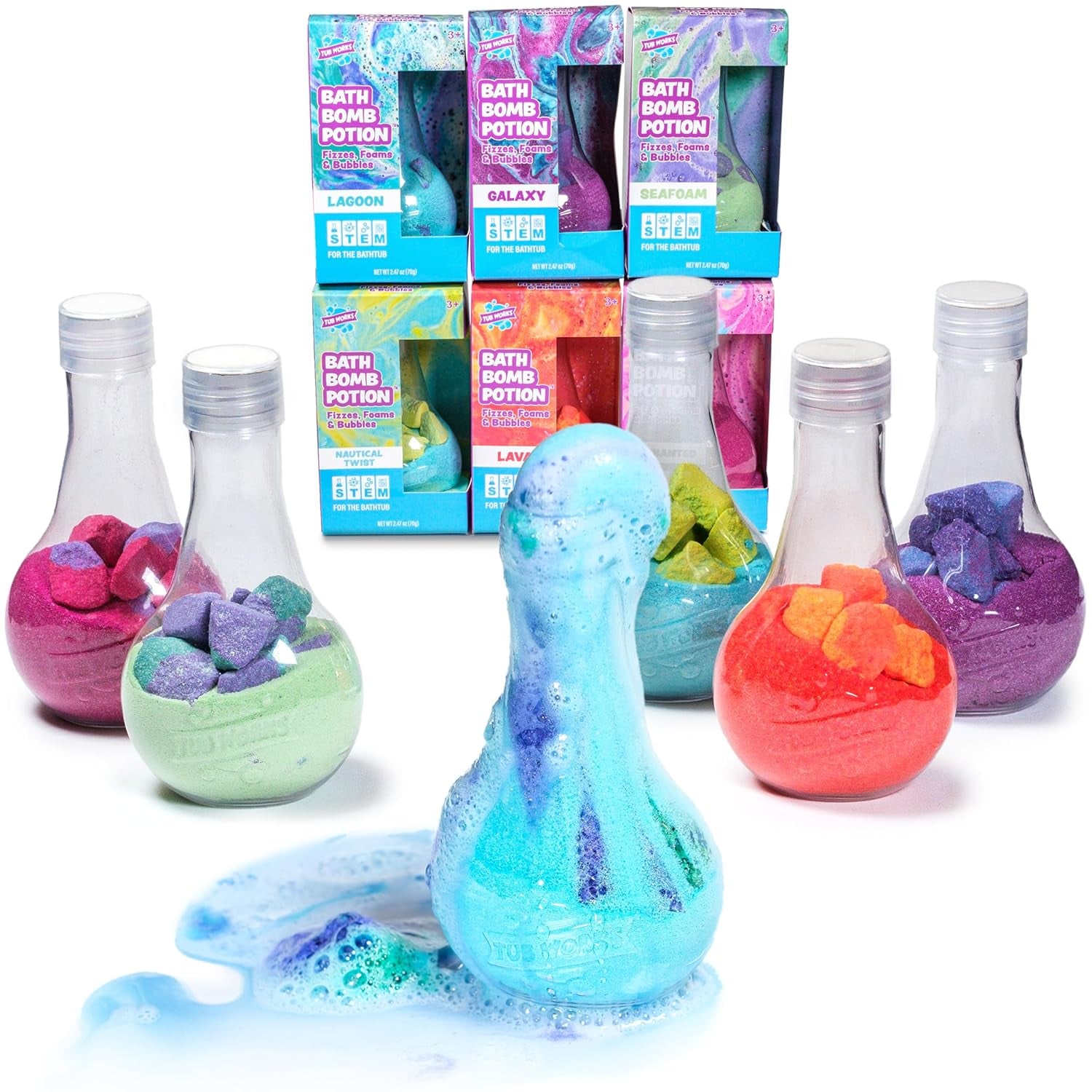 ® Kids Bath Bomb Potion™ Bath Toy, Variety 6 Pack, Nontoxic, Fizzes, Foams & Bubbles with an Eruption of Color