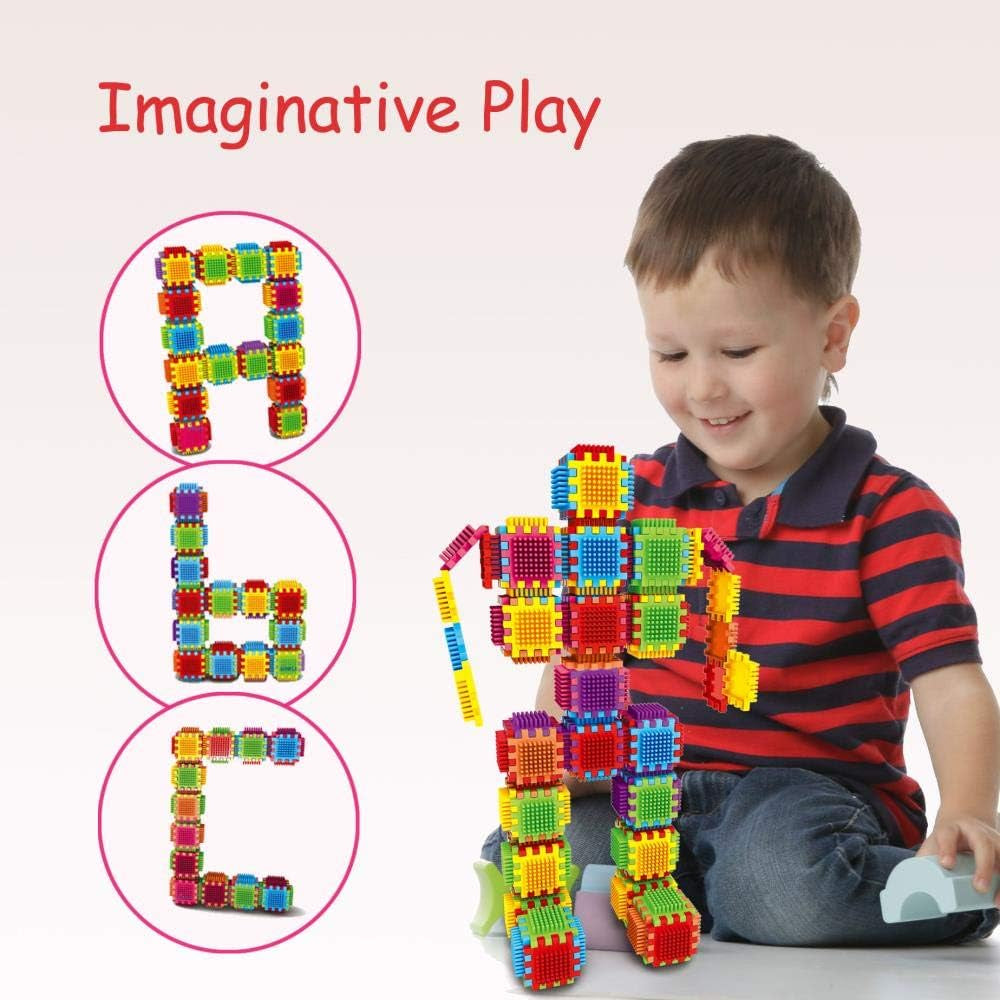 2 Sets of 60 Blocks Total 720-Piece Set Large Stacking Blocks and Interconnecting Building Set for Boys & Girls, Great Toy for Child Development for Kids and Toddlers