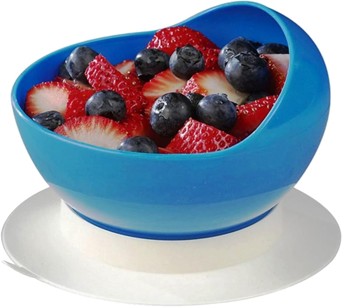 SP Ableware Scooper Bowl with Suction Cup Base, Blue