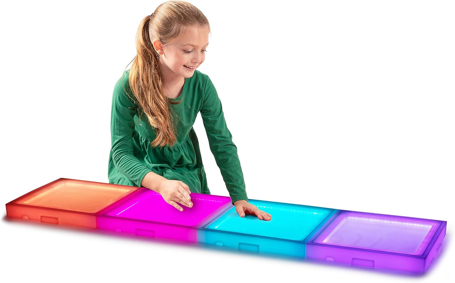 Sensory Interactive LED Light up Floor Tile - Touch Sensitive Color Changing- with Remote Control - 1 Tile - 14.5 Inch