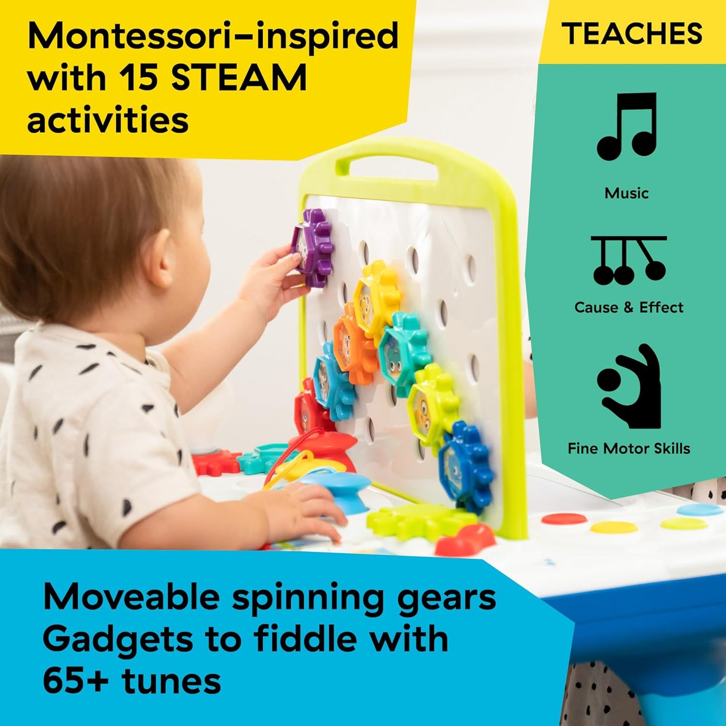 Curiosity Activity Table Twith Lights and Melodies, Montessori & STEAM Inspired