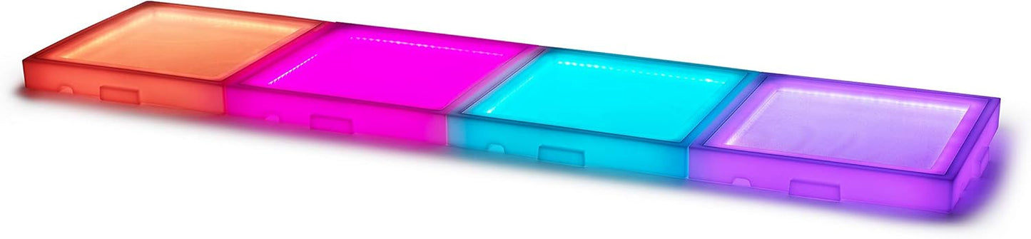 Sensory Interactive LED Light up Floor Tile - Touch Sensitive Color Changing- with Remote Control - 1 Tile - 14.5 Inch