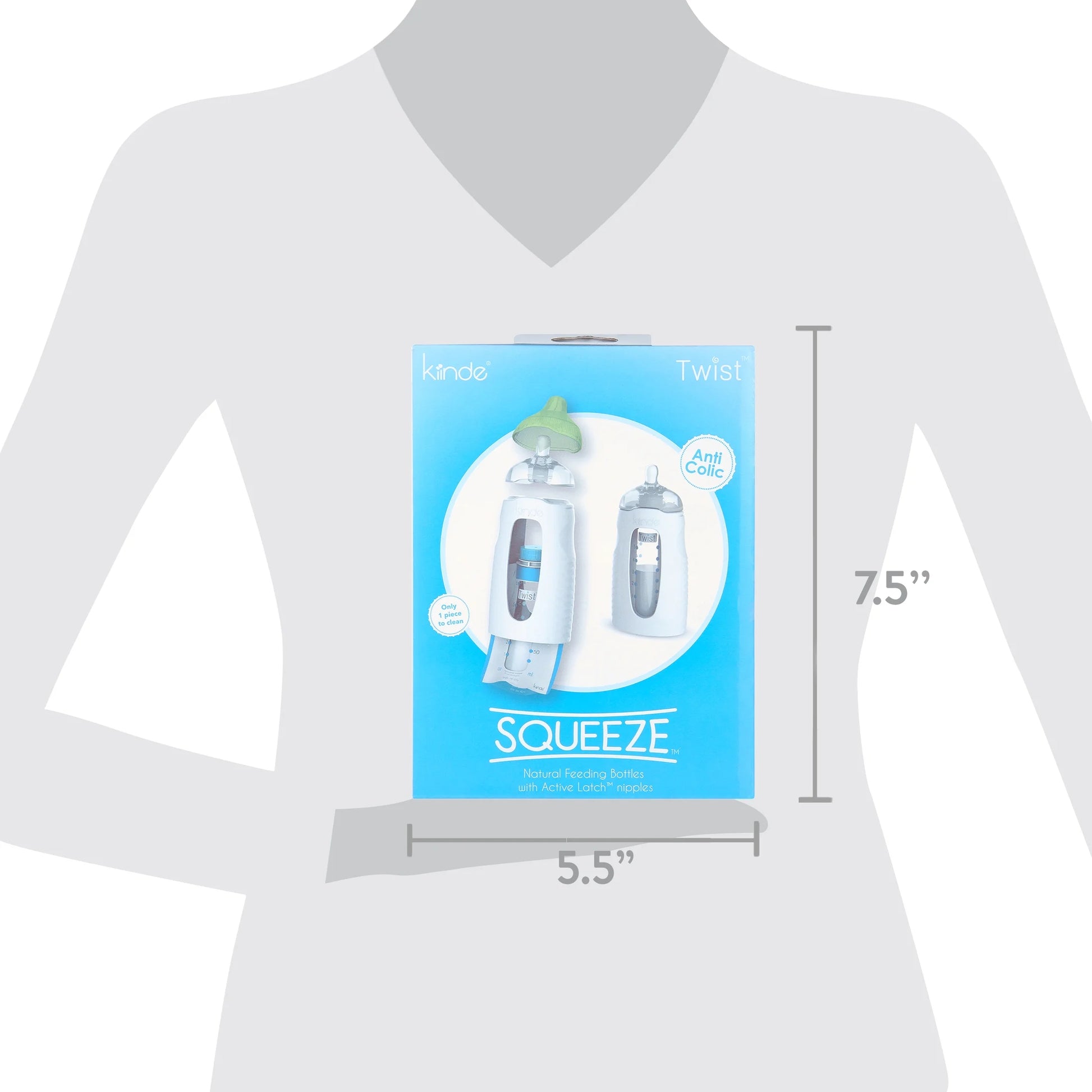 Twist Squeeze Natural Baby Breast Milk Feeding Bottle with Nipples and Case (2 Pack)