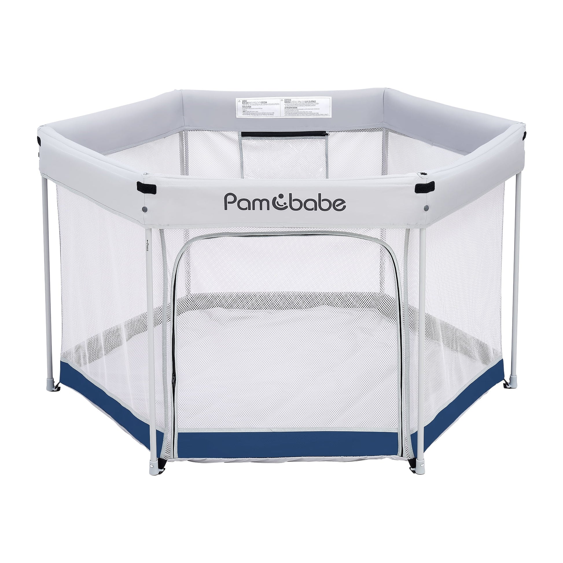 Unisex Premium Indoor and Outdoor Baby Playpen - Portable, Lightweight, Toddler Play Yard W/Canopy and Travel Bag - Blue
