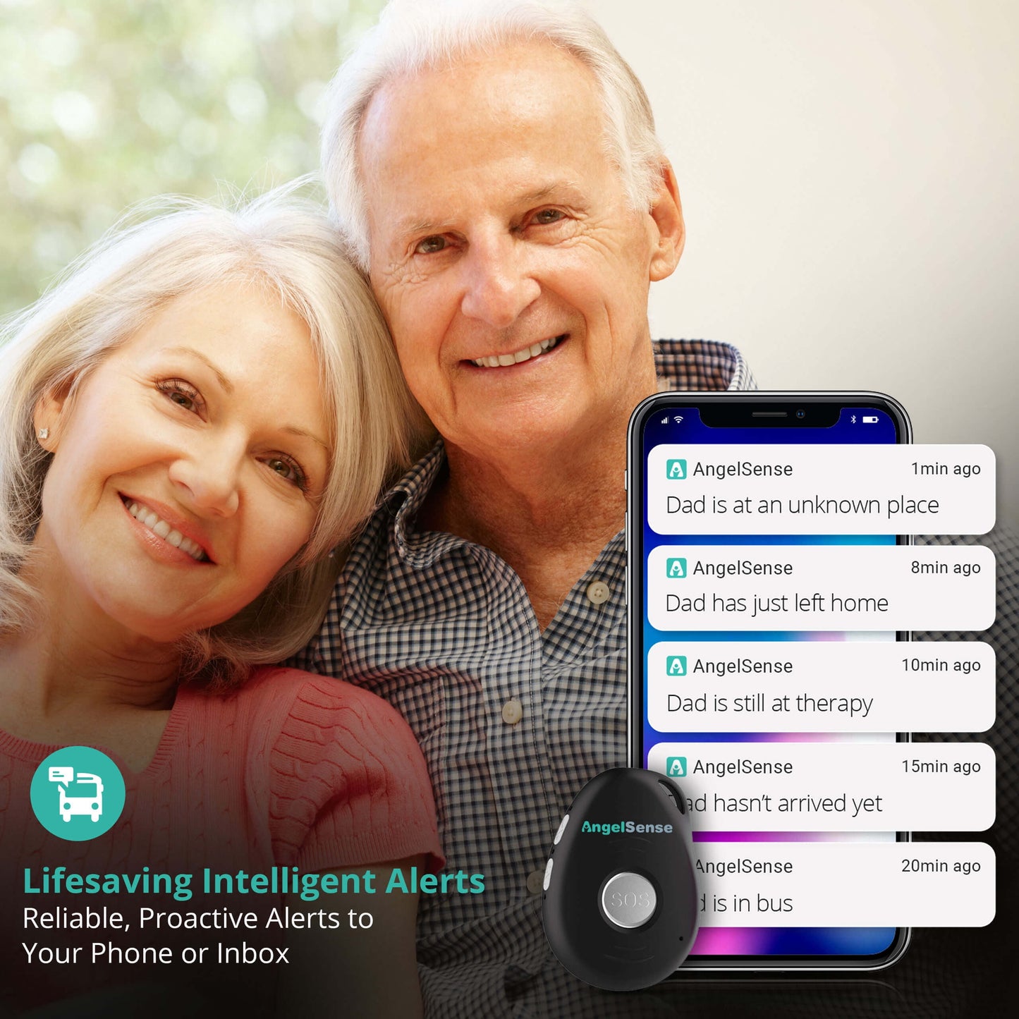 Personal GPS Tracker for Kids, Teen, Autism, Special Needs, Elderly, Dementia - 2-Way Auto-Answer Speakerphone & SOS Button - School Bus Tracking - Easy-To-Use App