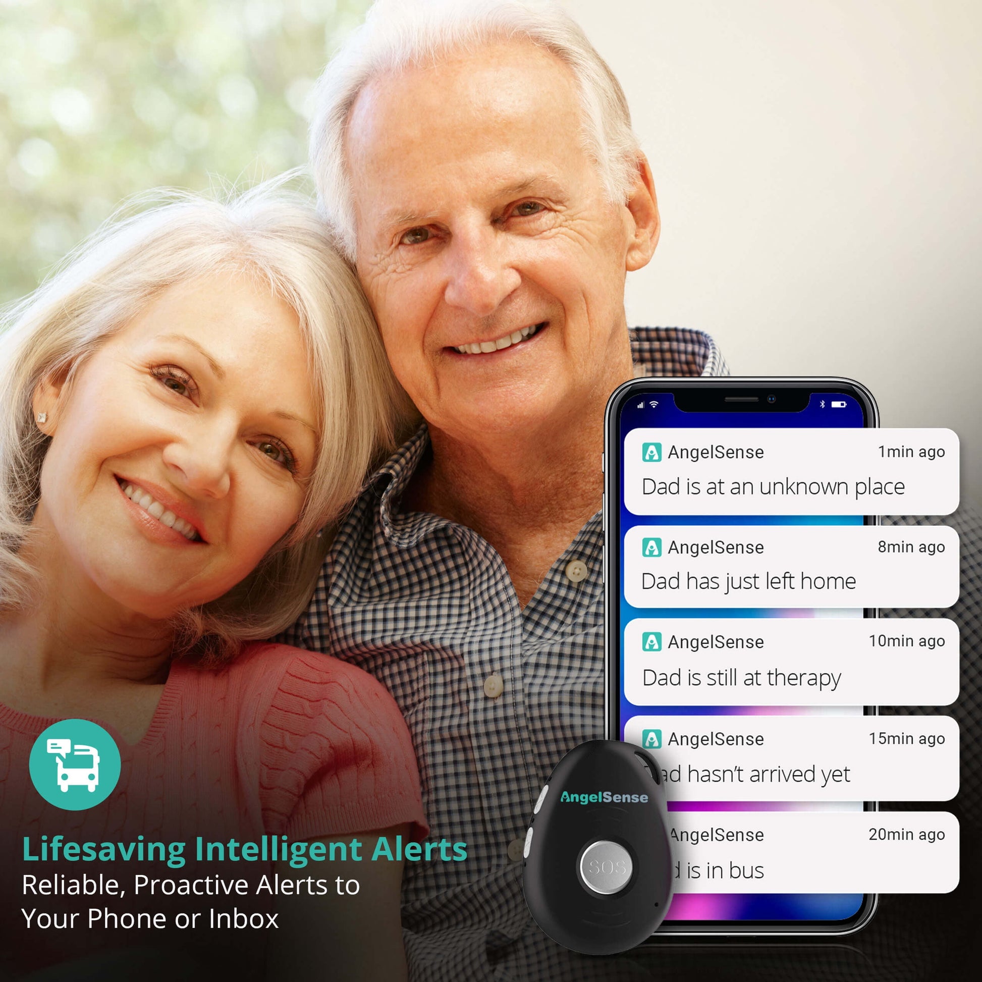 Personal GPS Tracker for Kids, Teen, Autism, Special Needs, Elderly, Dementia - 2-Way Auto-Answer Speakerphone & SOS Button - School Bus Tracking - Easy-To-Use App