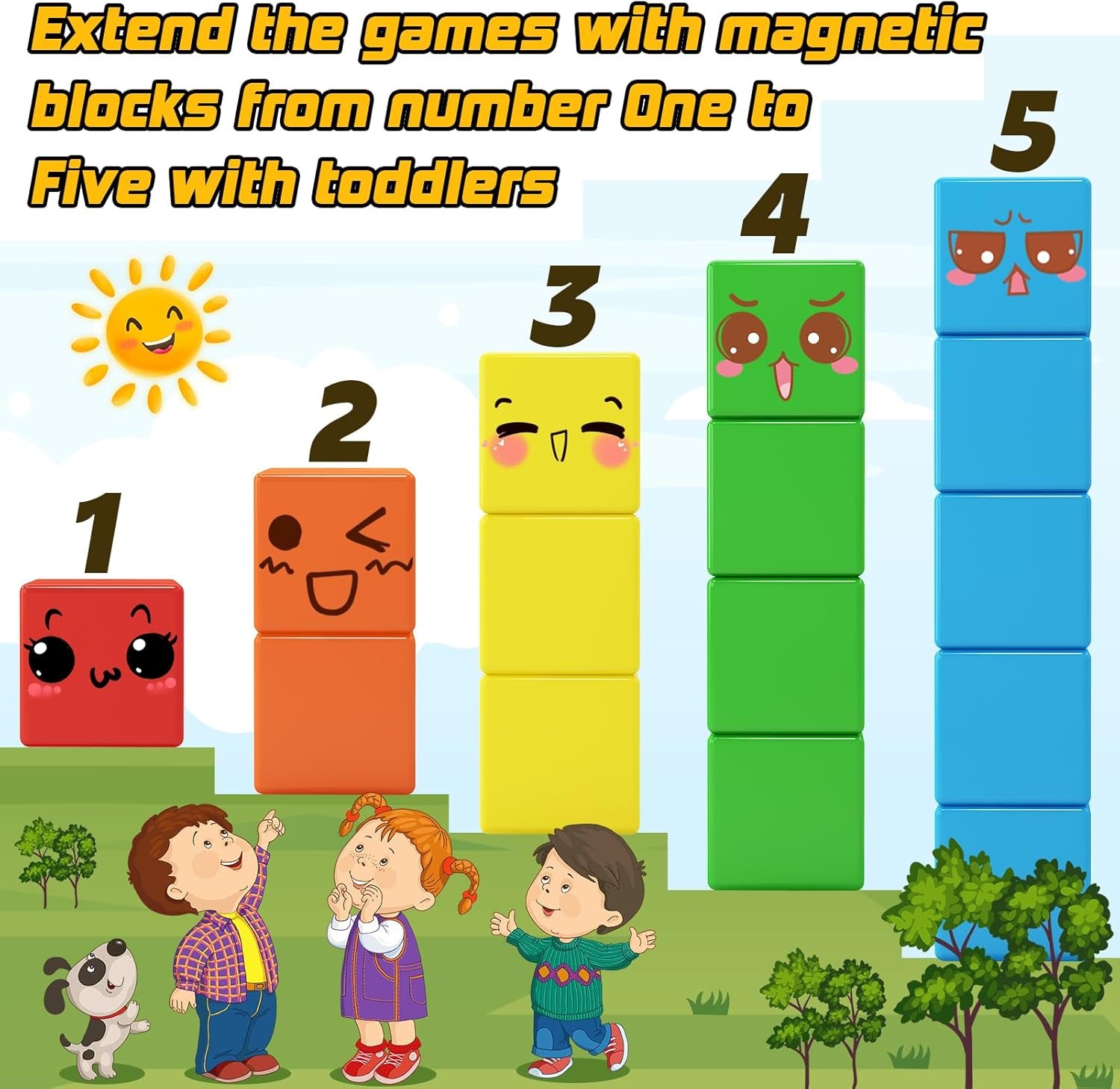 48PCS Large Magnetic Cube Building Blocks Toy for Sensory STEM Education