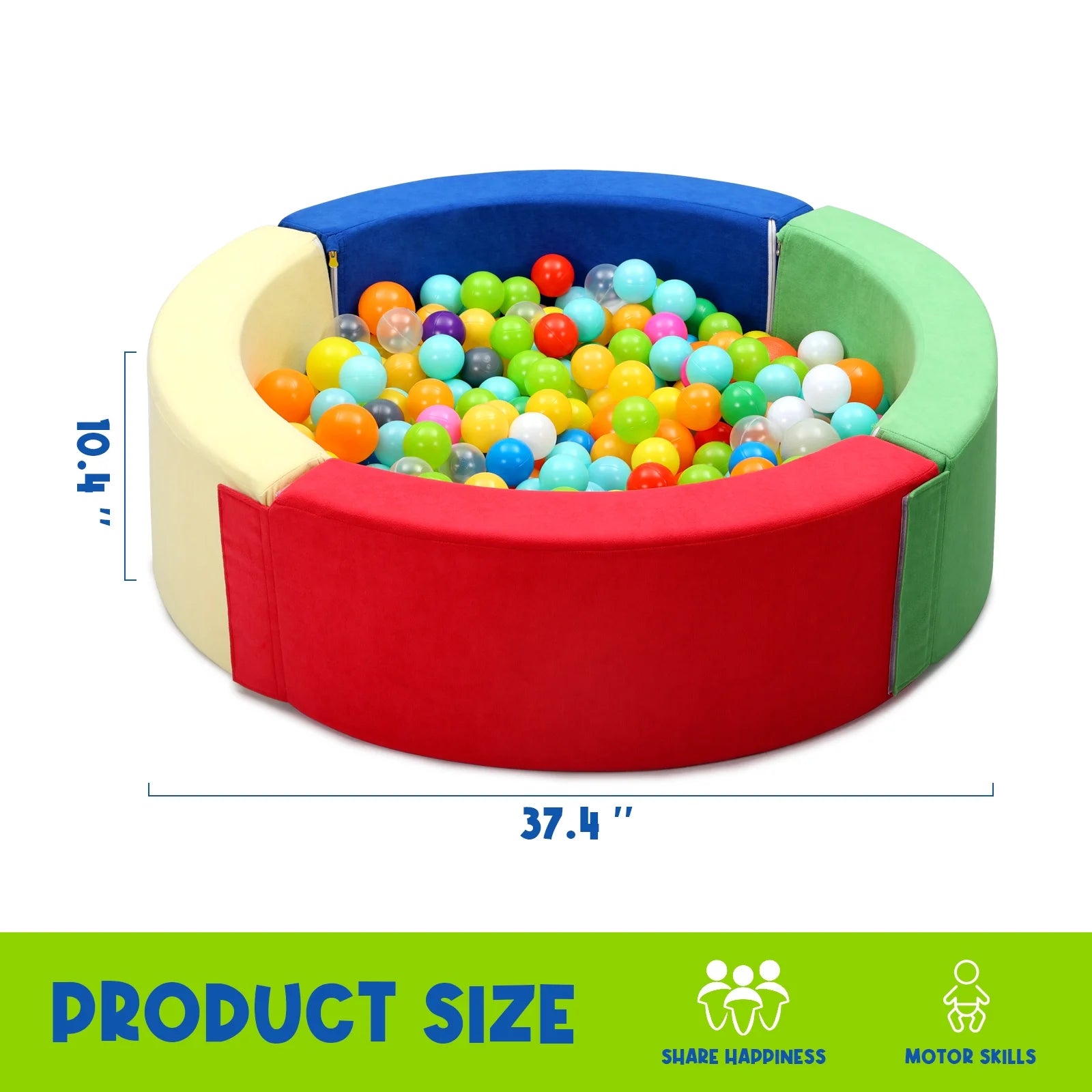 Foam Ball Pit for Toddlers Kids Play Tent for 1-6 Years Baby Indoor Outdoor Toys(Balls Not Included)
