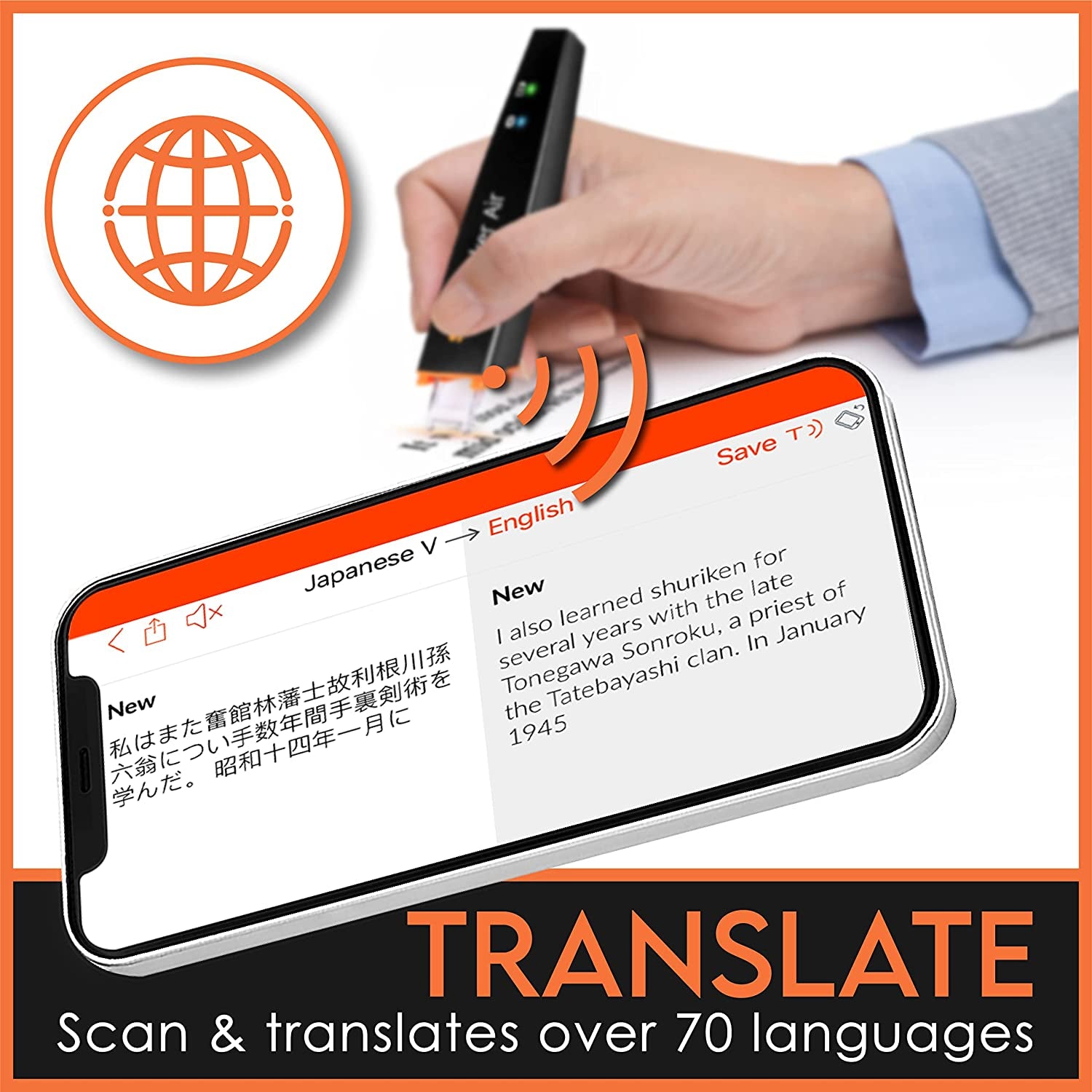 Air Reading Pen & Pen Scanner, Translator Pen for Dyslexia, Students & Professionals - Compatible with Mac, Windows, Ios & Android