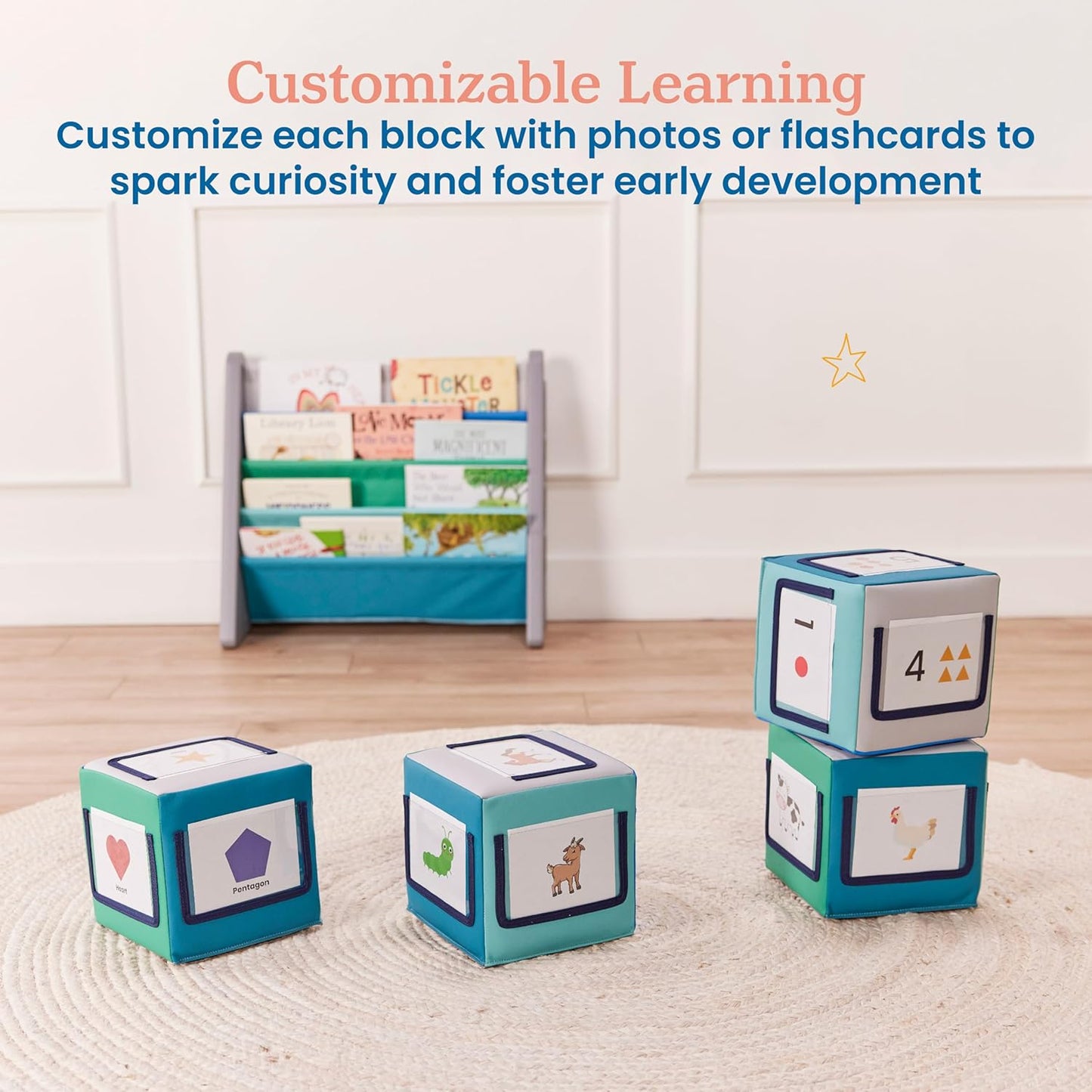 Softzone Picture Me Blocks, Activity Cubes, 4-Piece
