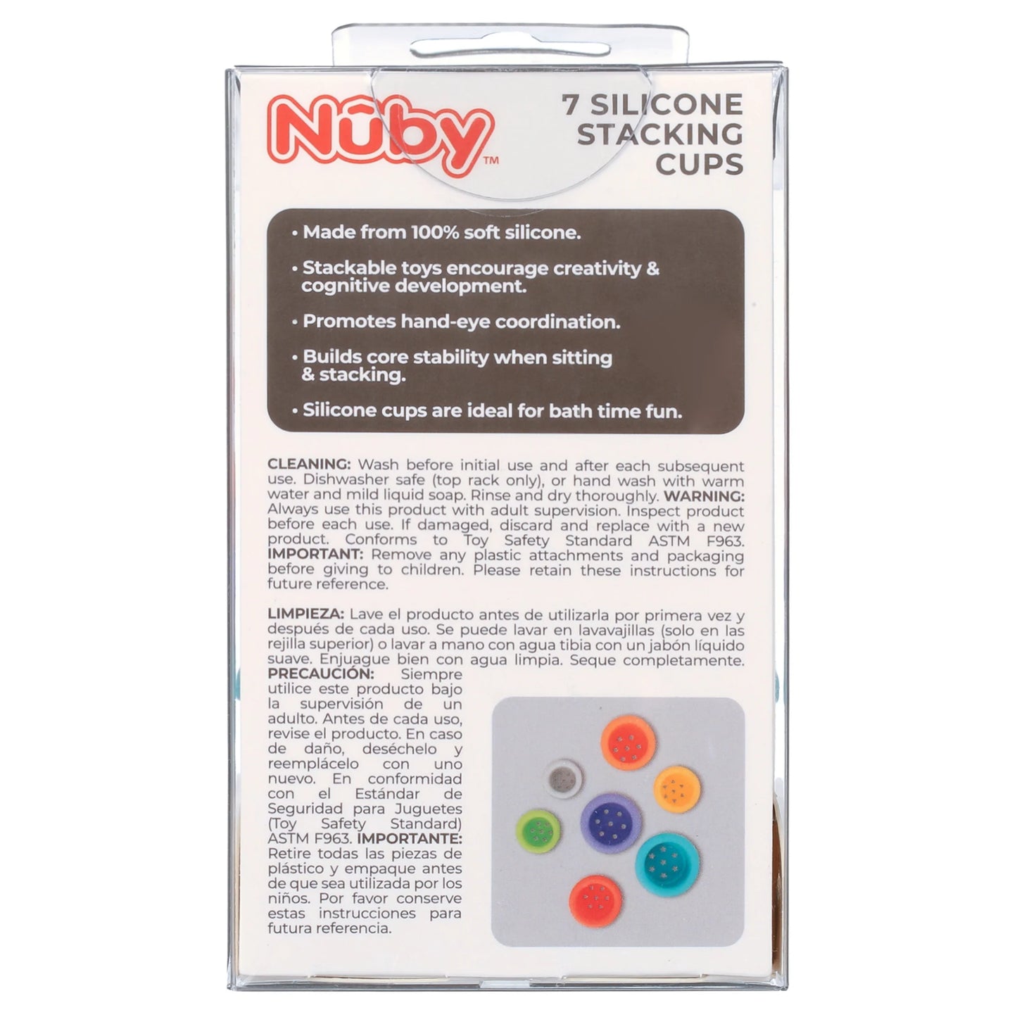 Soft Silicone Stacking Cups, Stackable Toy, 7 Count