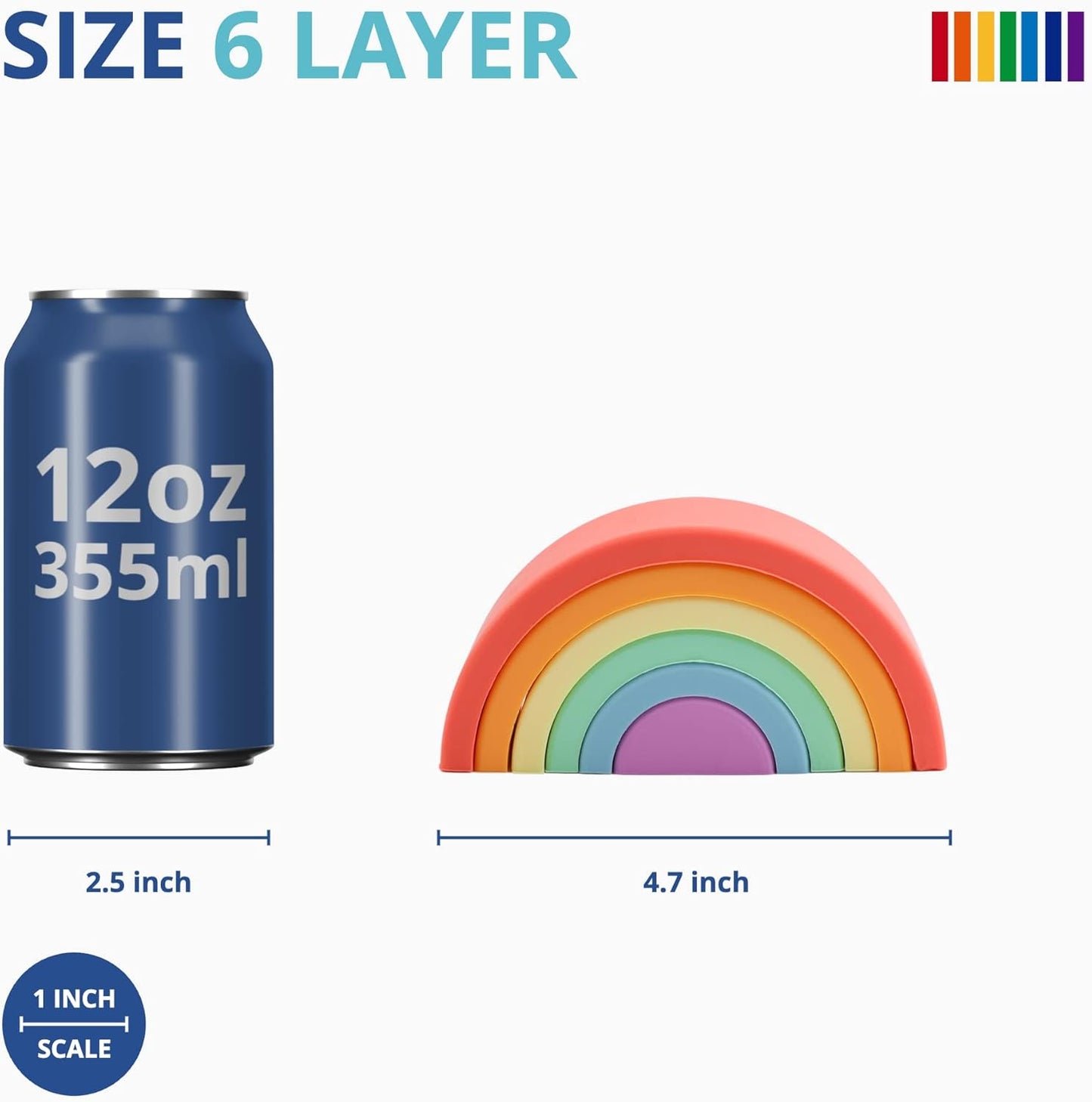 Silicone Stacker - Montessori Rainbow Nesting Puzzle