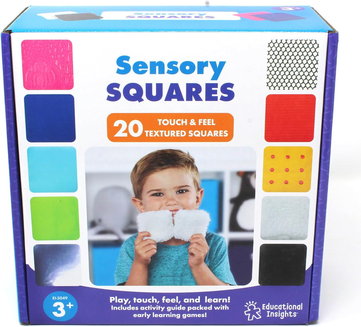 Sensory Squares, Textured Beanbags Squares, Toddler Sensory Toys, Preschool Kindergarten Classroom Must Haves, Set of 20 Beanbags, Ages 3+