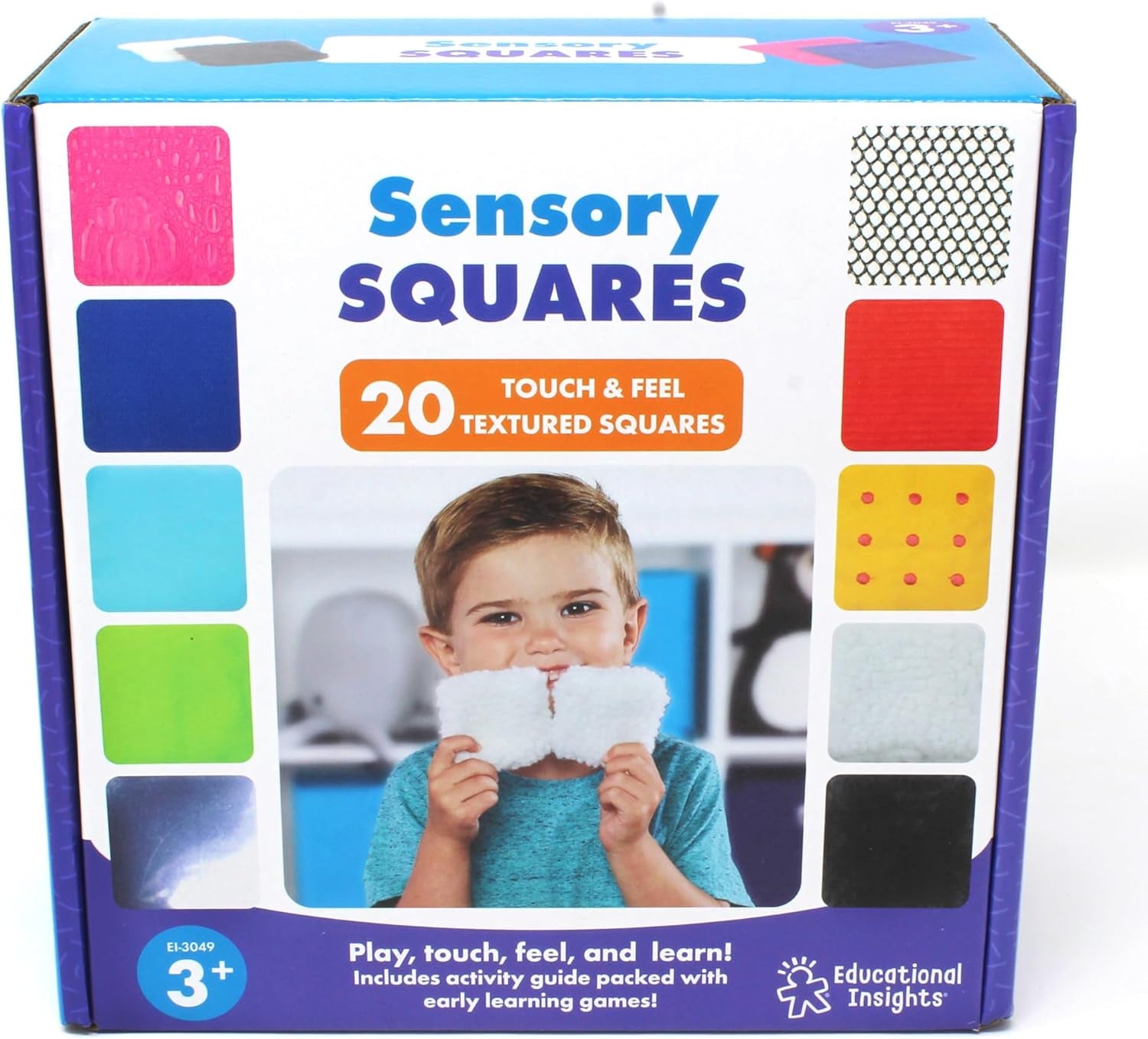 Sensory Squares, Textured Beanbags Squares, Toddler Sensory Toys, Preschool Kindergarten Classroom Must Haves, Set of 20 Beanbags, Ages 3+