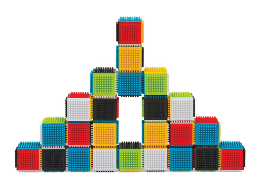 Press and Stay Stacking Blocks with Interlocking Design, 24-Piece Set