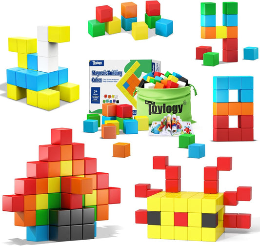 48PCS Large Magnetic Cube Building Blocks Toy for Sensory STEM Education