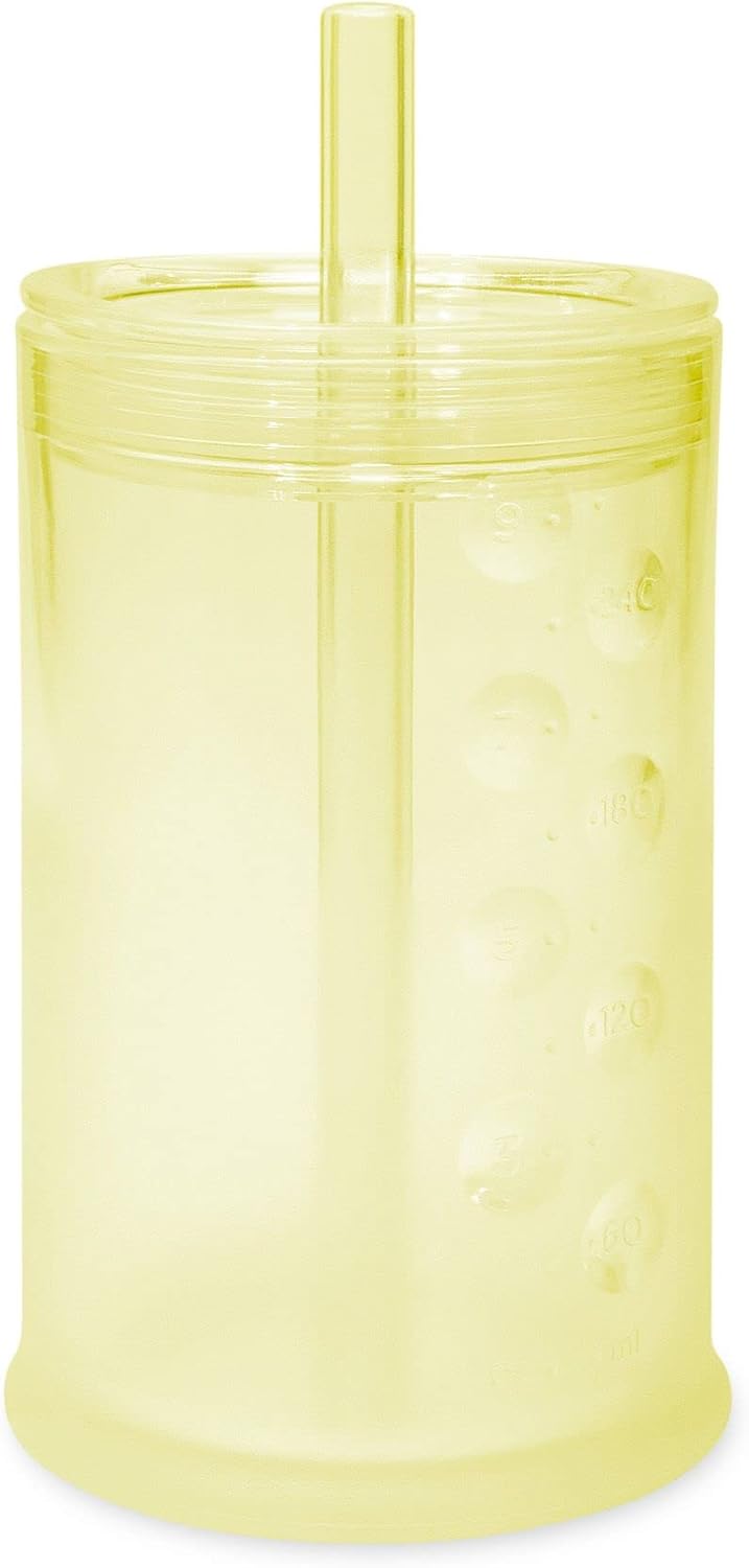 Silicone Training Cup with Straw Lid, 6+ Mo Infant to 12-18 Months Toddler Cup