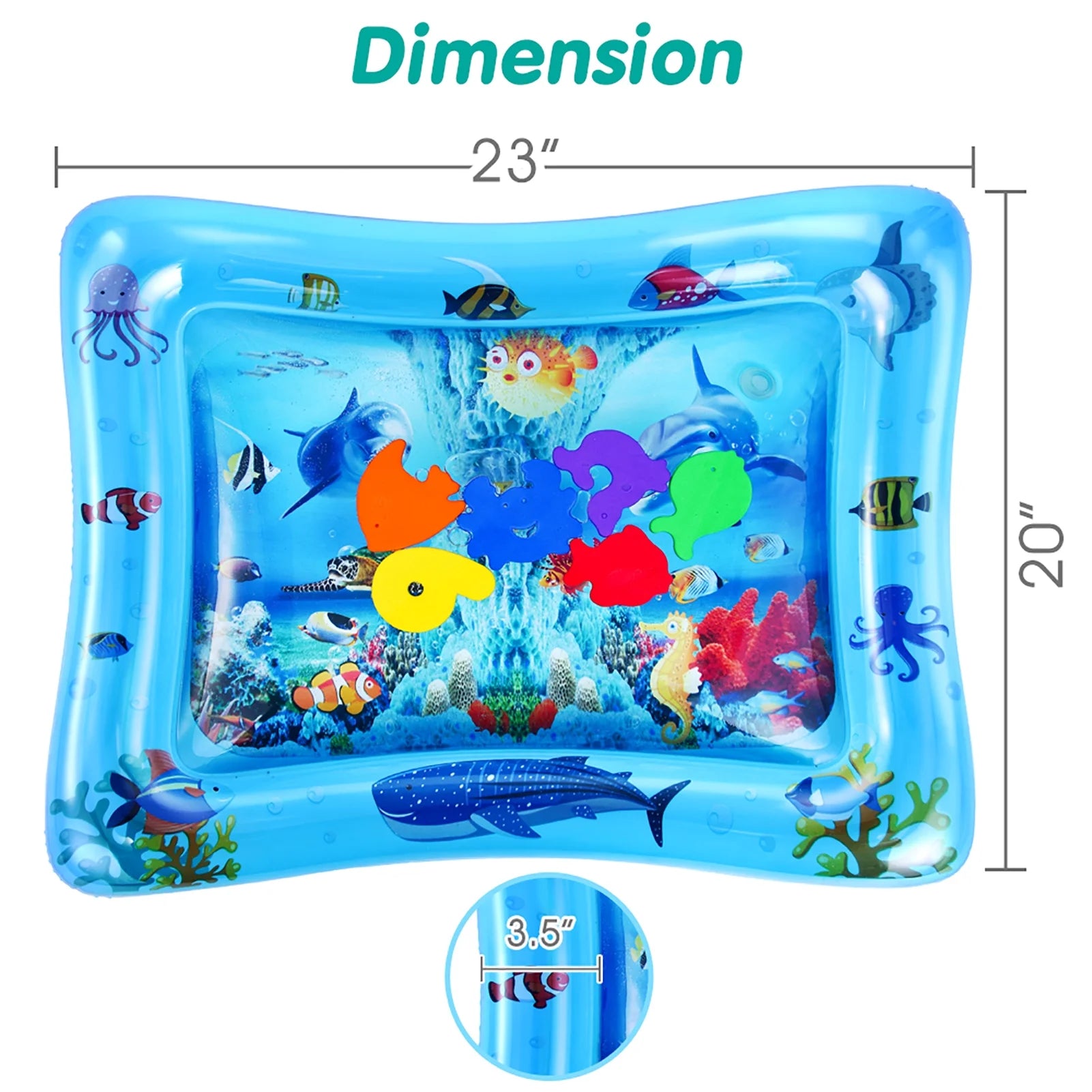 Tummy Time Inflatable Water Play Mat for Infants and Baby, Baby Toy Gifts Aged 3+ Months