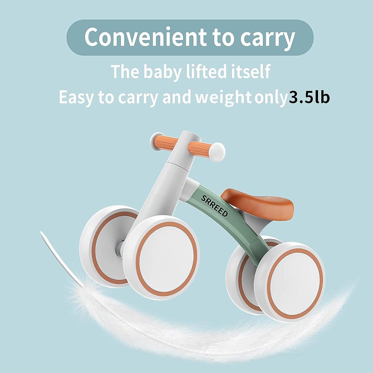 Toddler Balance Bike for 12-24 Months, 4 Wheels First Bike