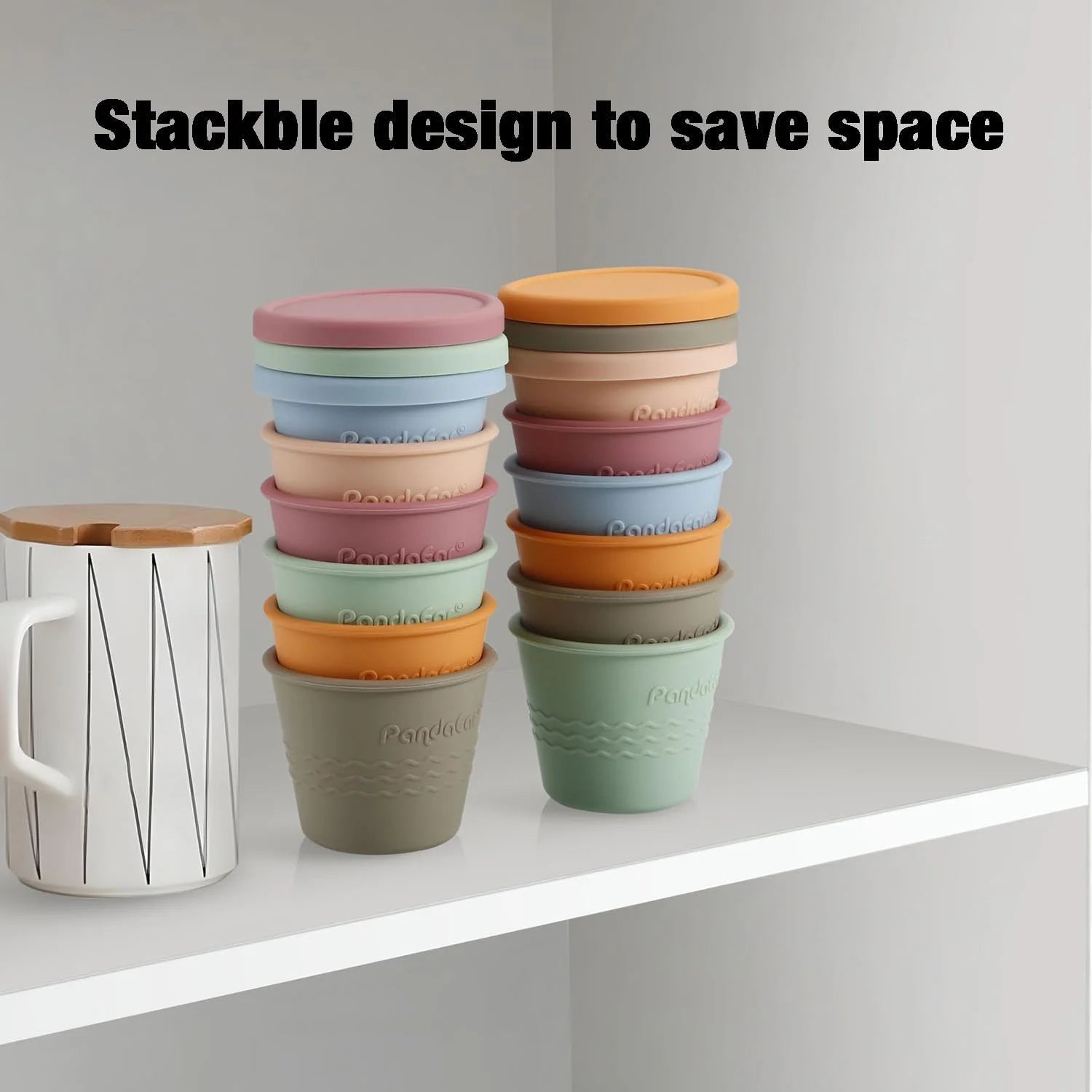 Multicolor Silicone Reusable Baby Food Small Snack Containers (12 Count)