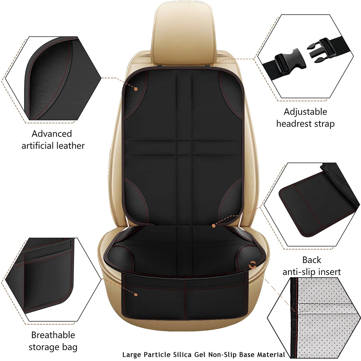 2 Pack Car Seat Protector for Child Car Seat with Non-Slip Backing, Waterproof Car Seat Cover for Pets/Child Car Seat