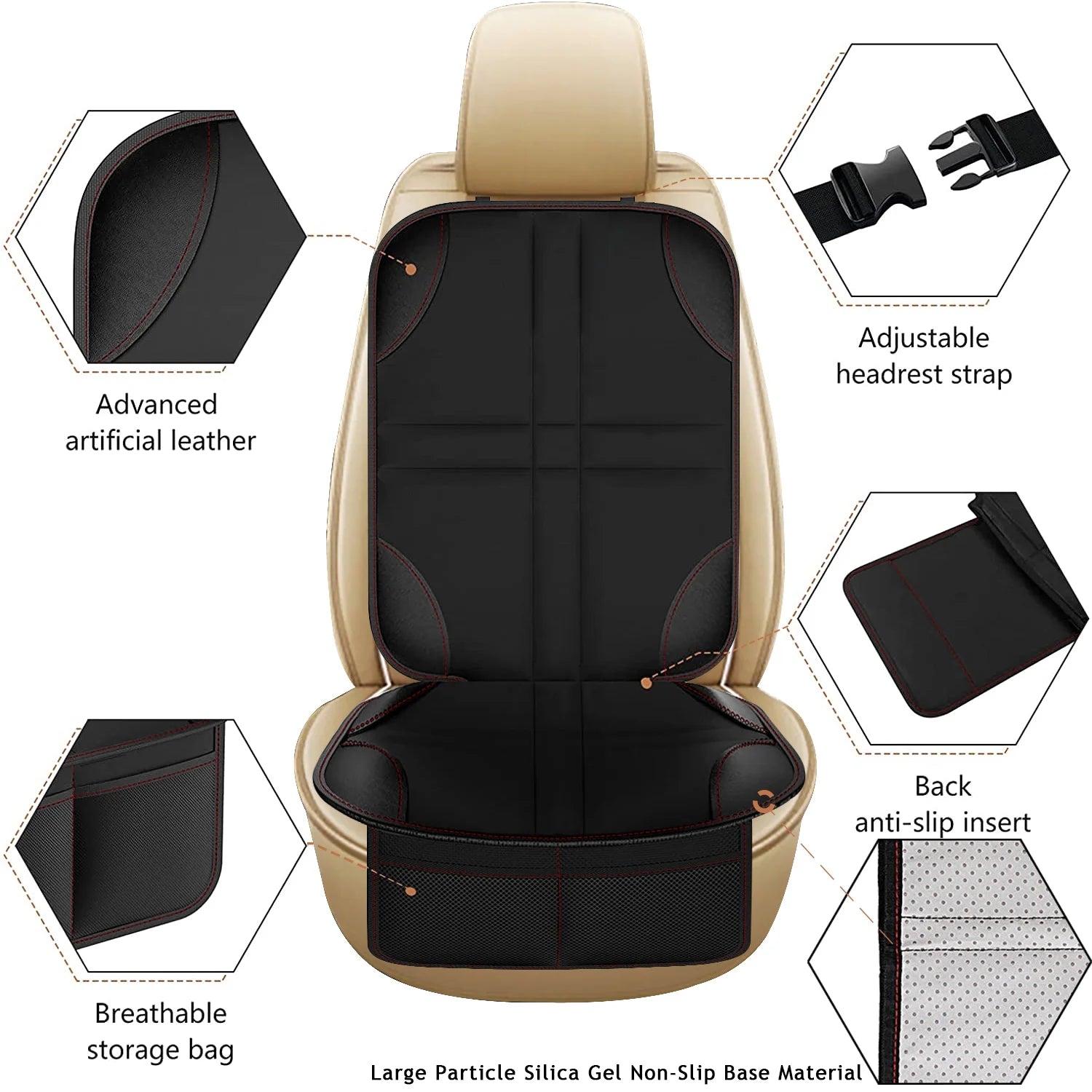 2 Pack Car Seat Protector for Child Car Seat with Non-Slip Backing, Waterproof Car Seat Cover for Pets/Child Car Seat