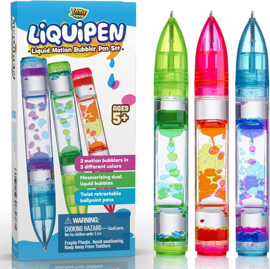 Liquipen - Liquid Motion Bubbler Pen Toy (3 Pack)