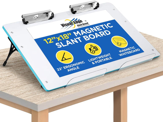 Slant Board for Writing - Adjustable Magnetic Whiteboard, 22° Angle